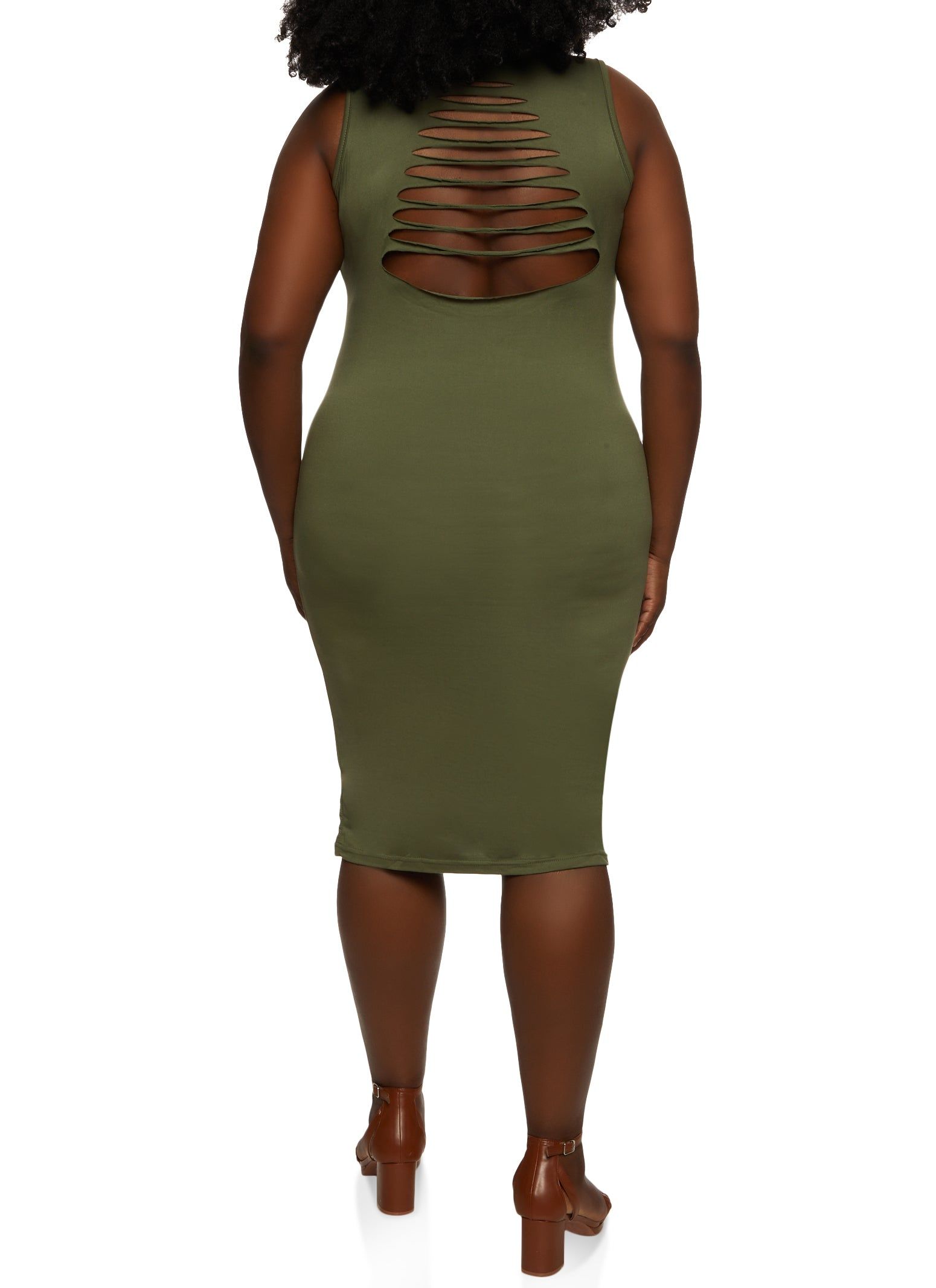 Plus Size Laser Cut Back Tank Dress sold by Rainbow product image thumbnail 3