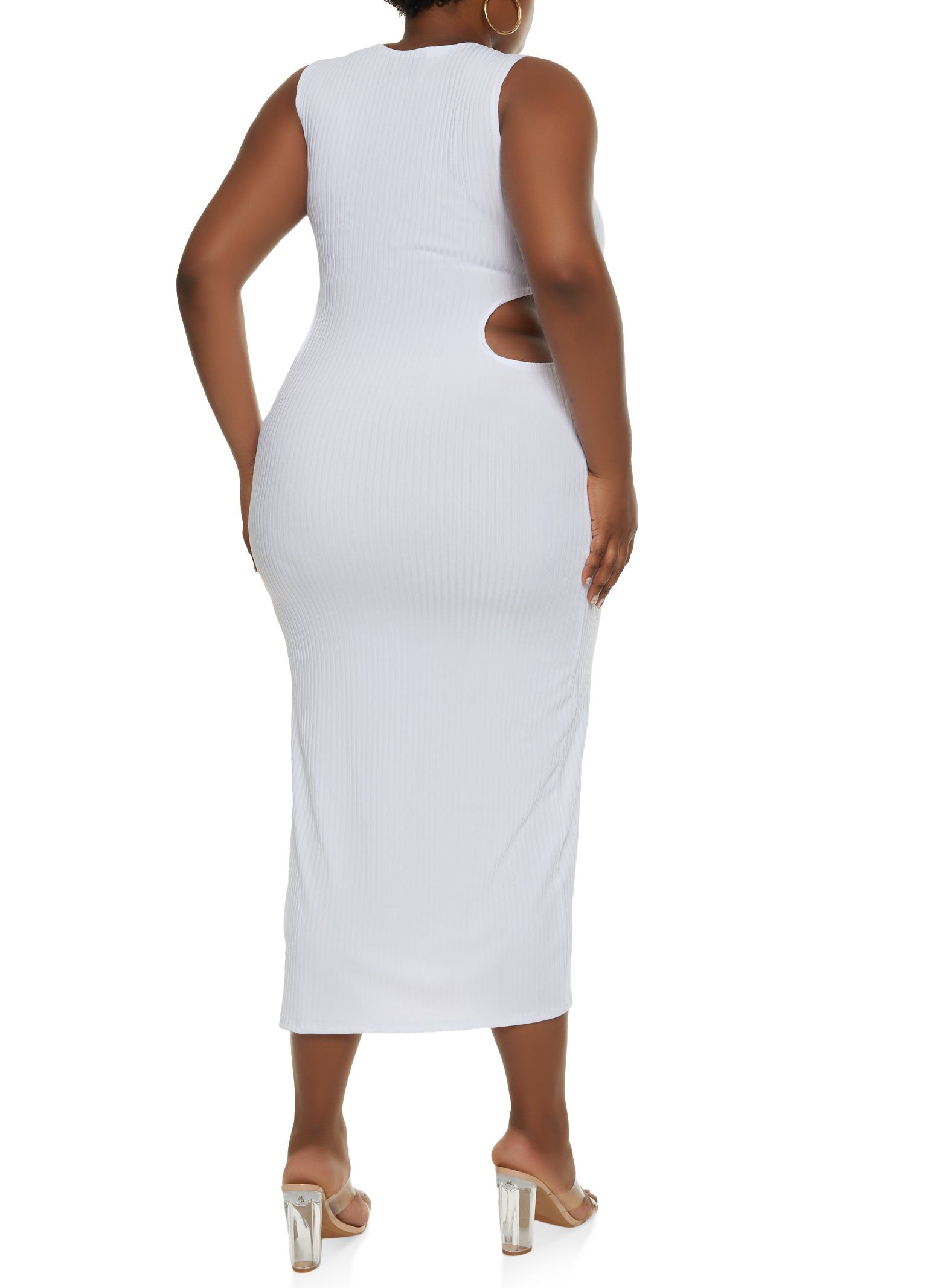 Plus Size Ribbed Cut Out Maxi Tank Dress sold by Rainbow product image thumbnail 3