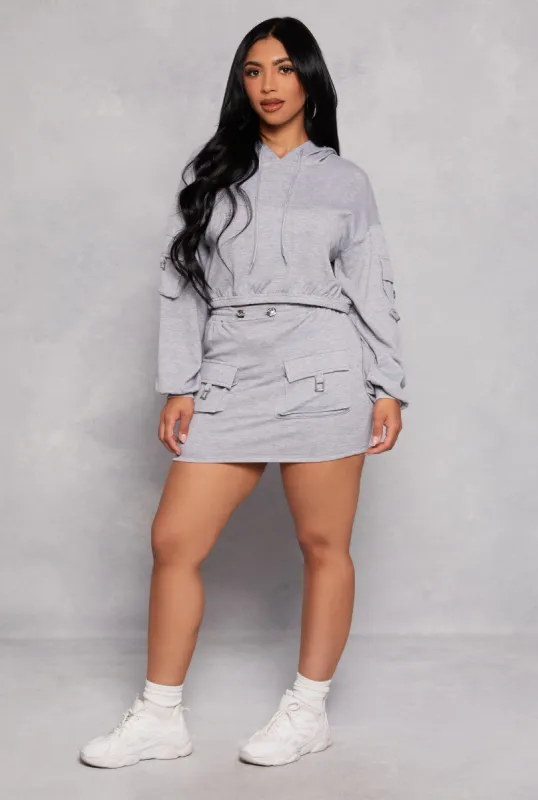 Almost Famous Fleece Cargo Pocket Mini Skirt sold by Rainbow