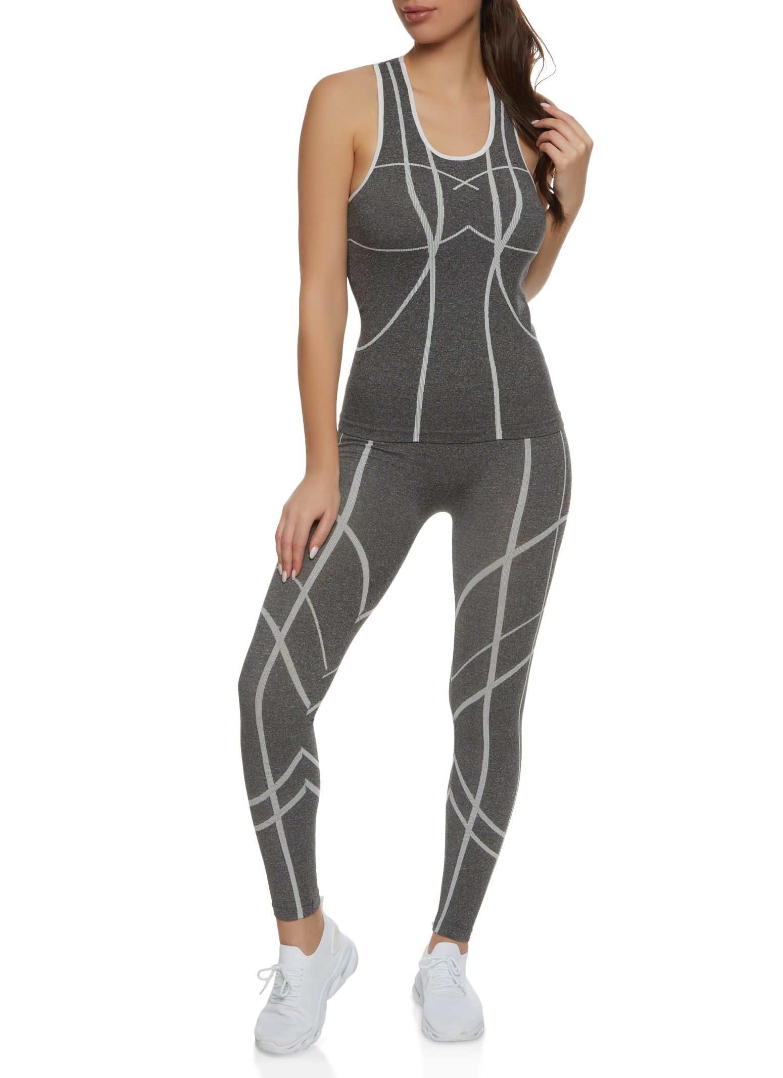 Stripe Detail Seamless Racerback Tank Top sold by Rainbow product image thumbnail 2