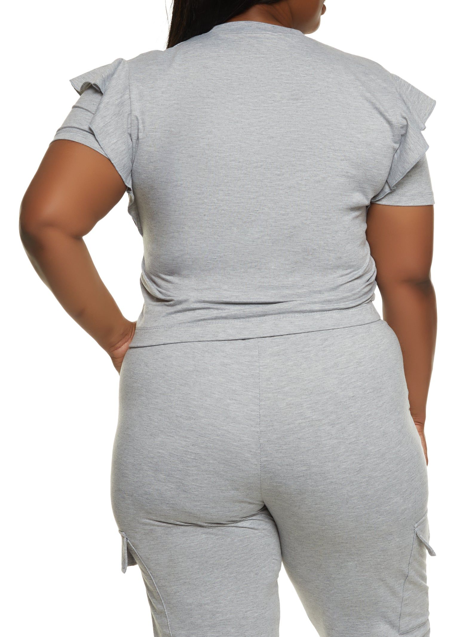 Plus Size Ruffle Short Sleeve Graphic T-Shirt sold by Rainbow product image thumbnail 3