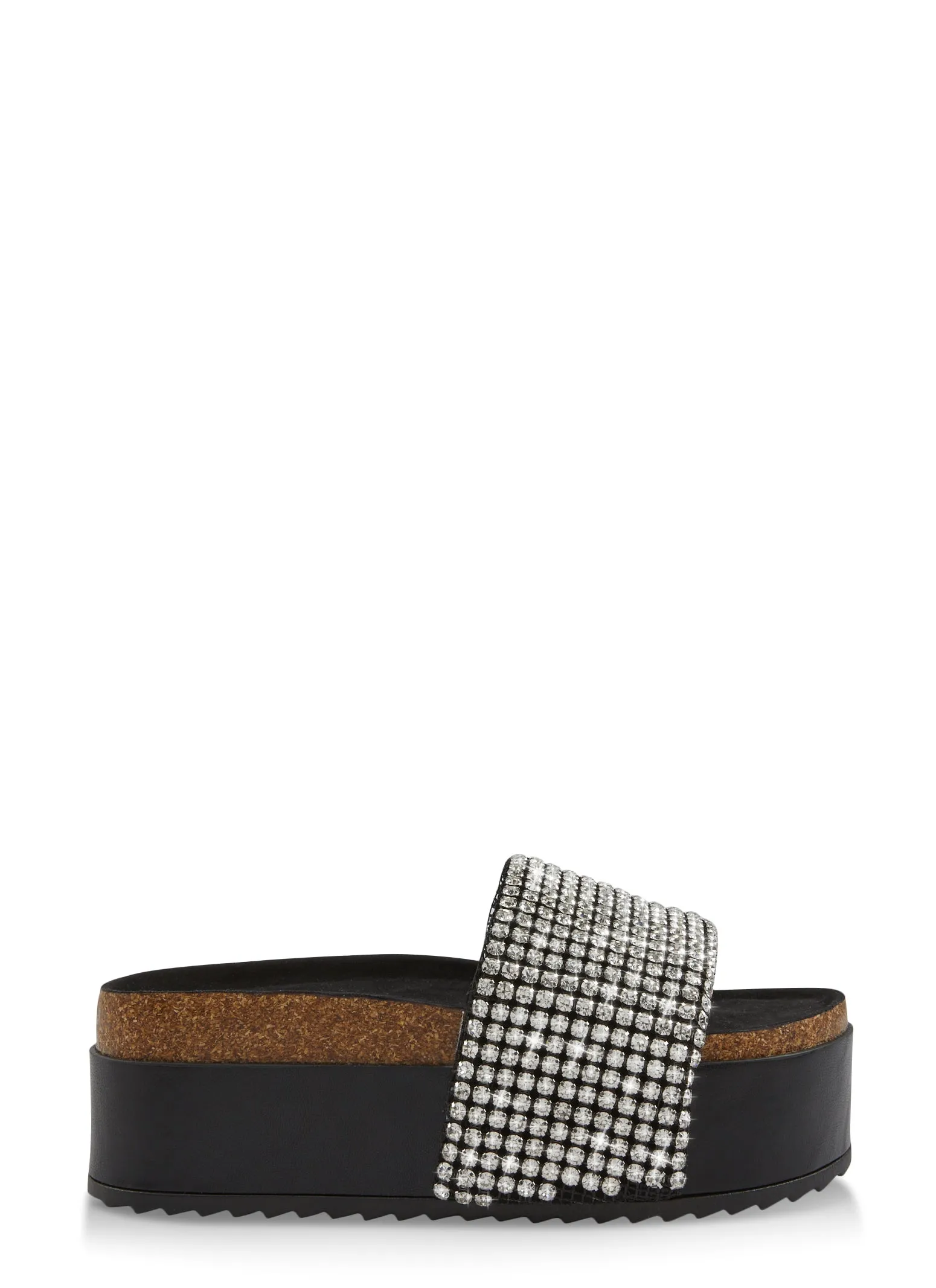 Rhinestone Band Cork Detail Platform Sandals sold by Rainbow product image thumbnail 2