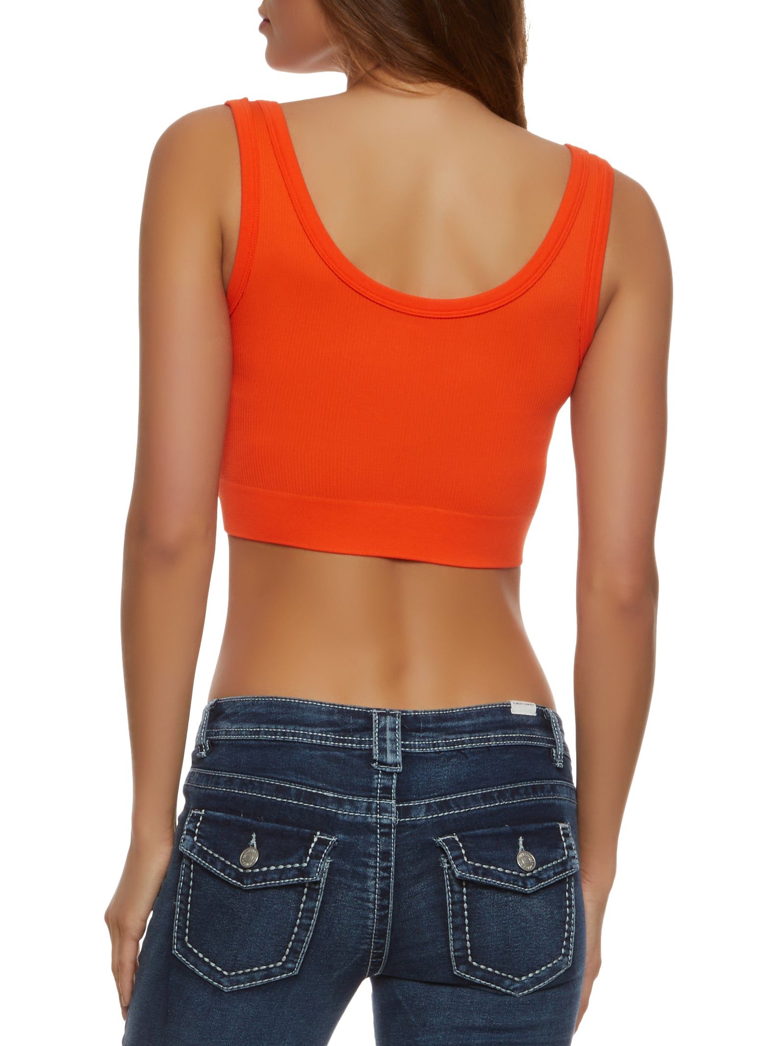 Ribbed Knit Seamless Cropped Tank Top sold by Rainbow product image thumbnail 2