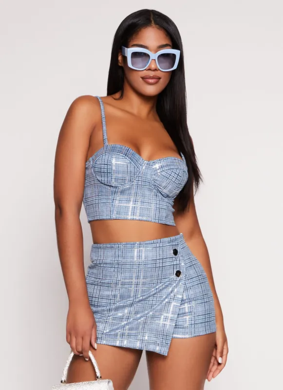 Plaid Bustier Crop Top sold by Rainbow