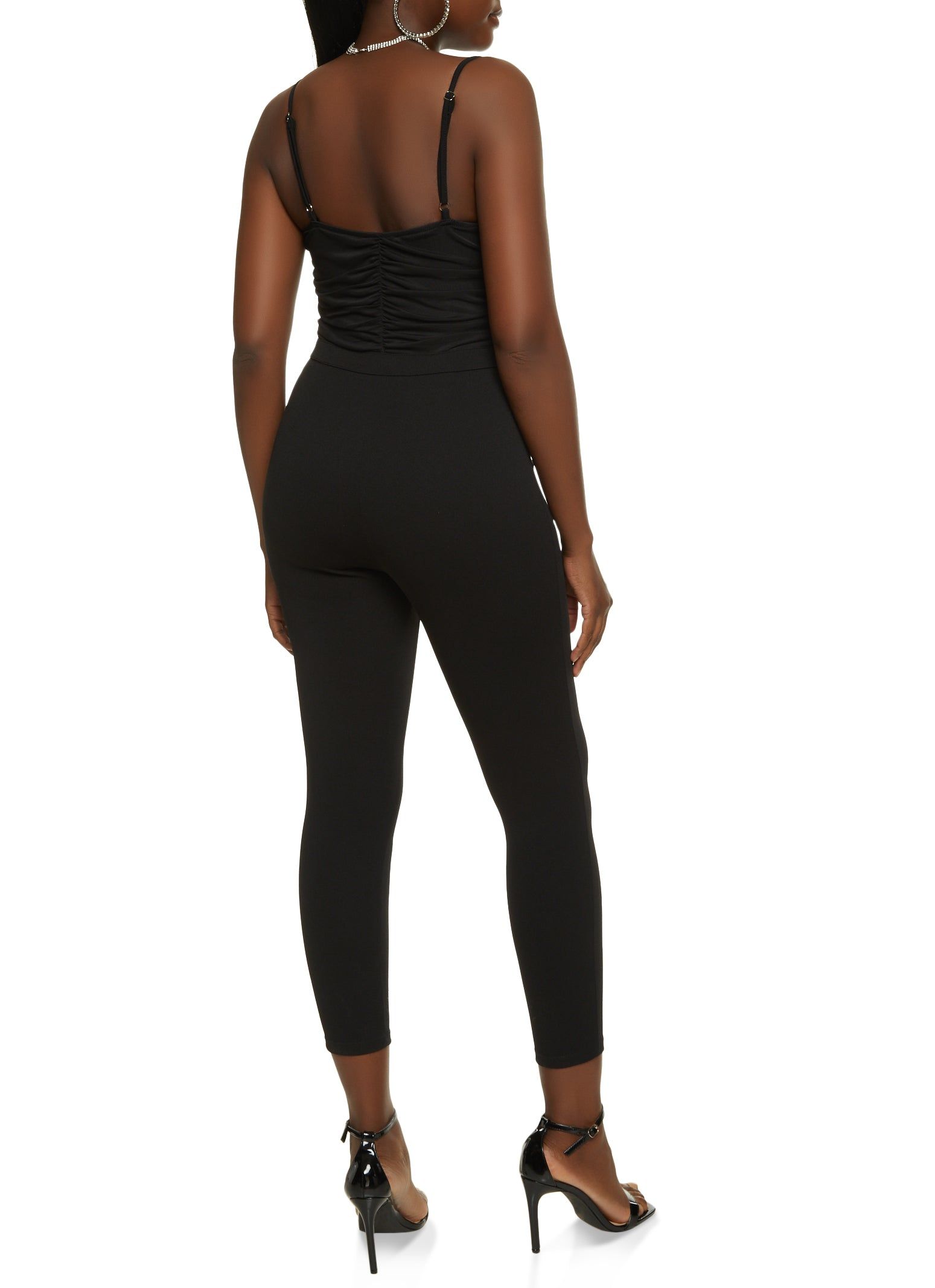 Ruched Mesh Bustier Cropped Jumpsuit sold by Rainbow product image thumbnail 2