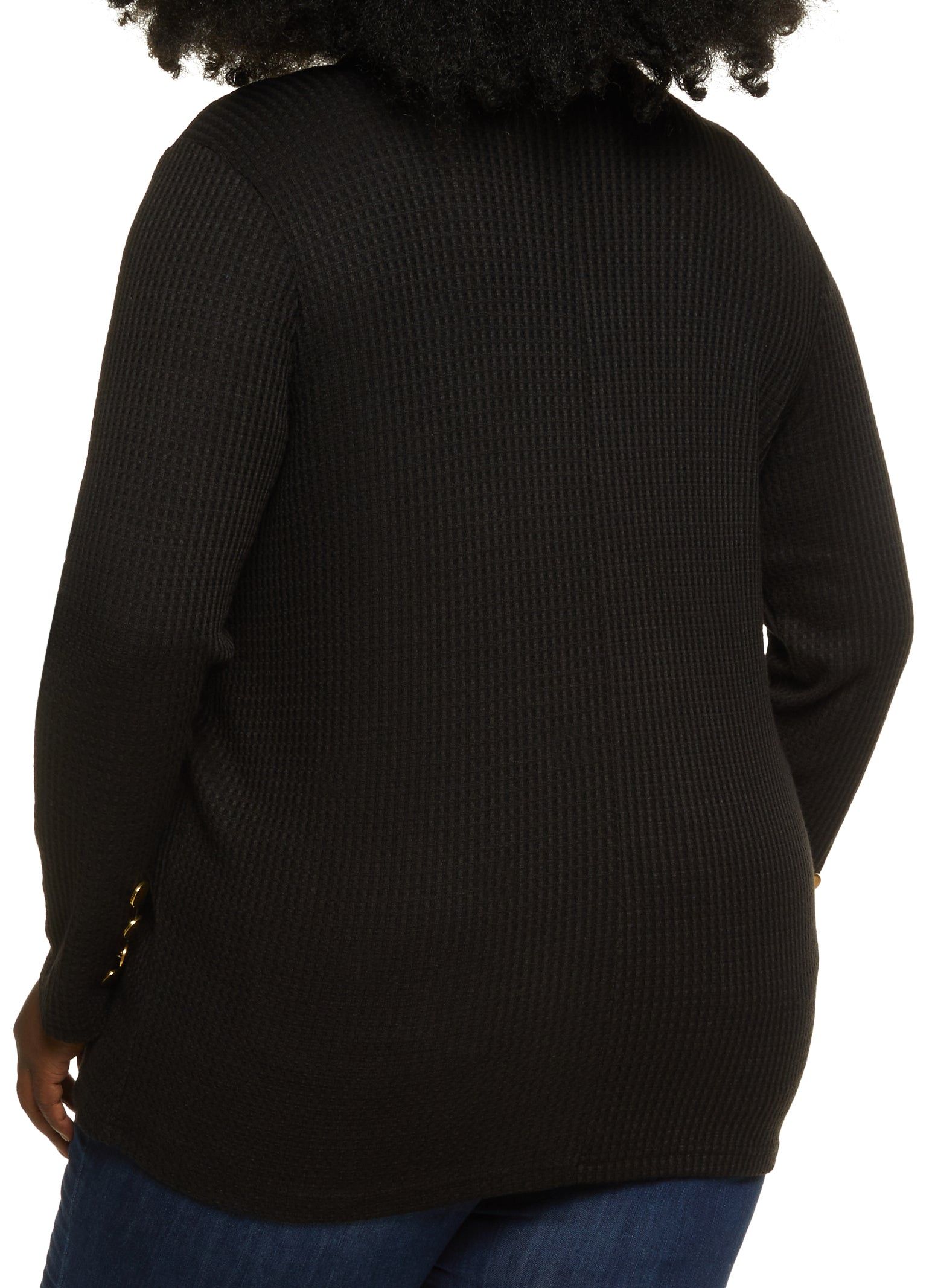 Plus Size Waffle Knit Open Front Cardigan sold by Rainbow product image thumbnail 2