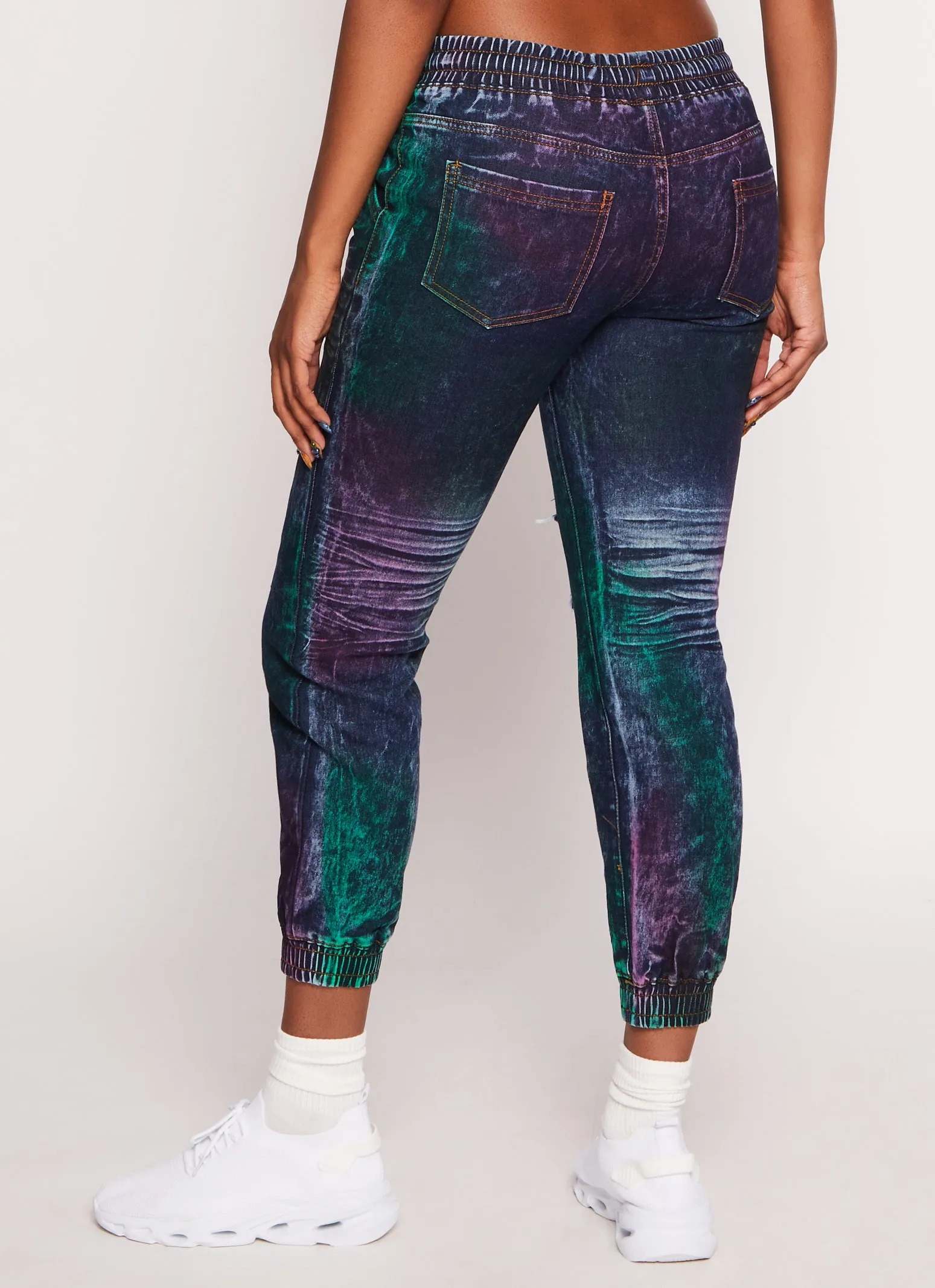 Distressed Acid Wash Denim Joggers sold by Rainbow product image thumbnail 3