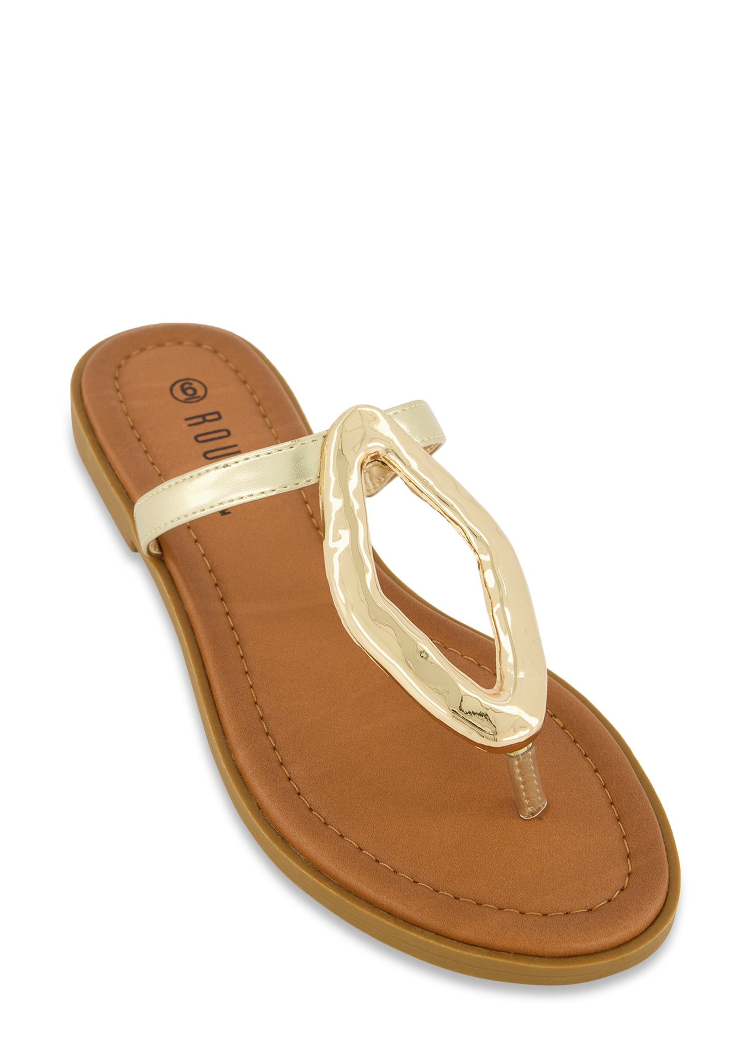 Cut Out Pendant Thong Slide Sandals sold by Rainbow