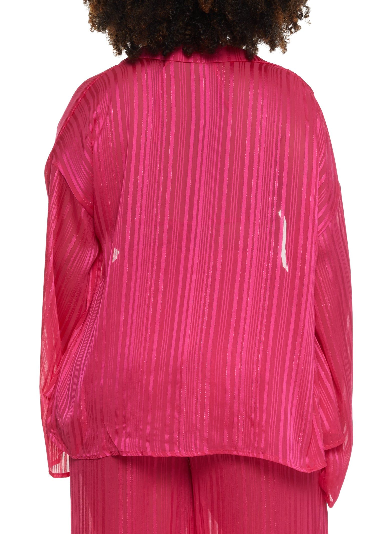 Plus Size Lurex Shadow Stripe Open Front Top and Halter Top sold by Rainbow product image thumbnail 3