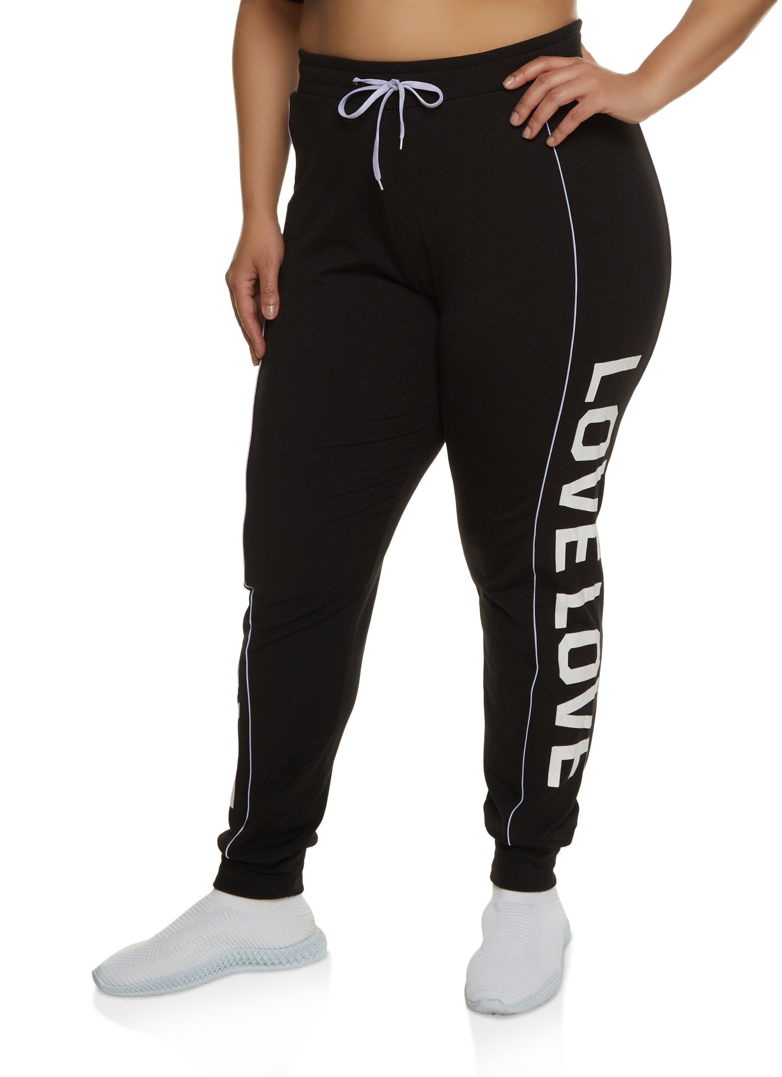 Plus Size Love Side Graphic Joggers sold by Rainbow