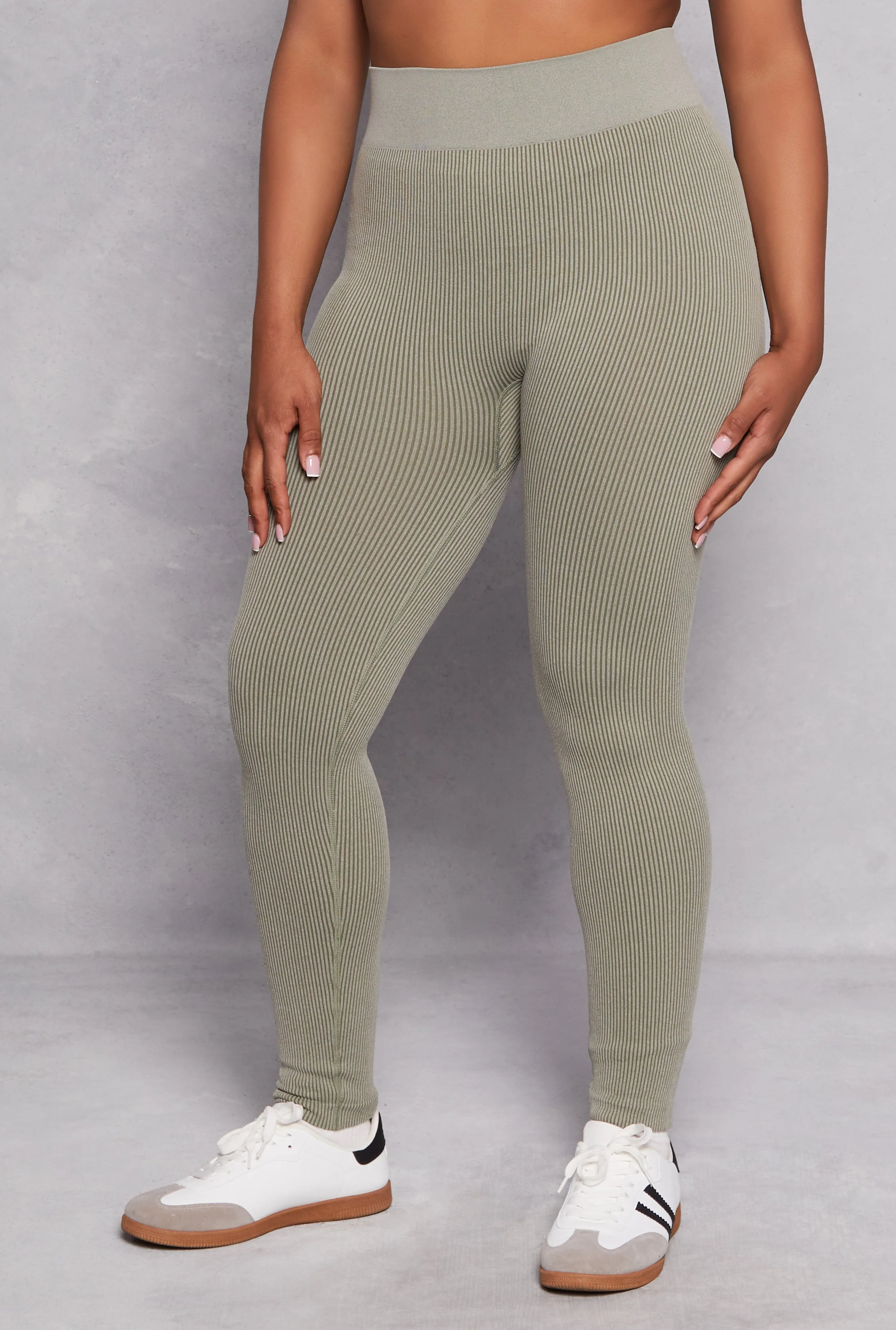 Plus Size Seamless Ribbed High Waisted Leggings sold by Rainbow product image thumbnail 2