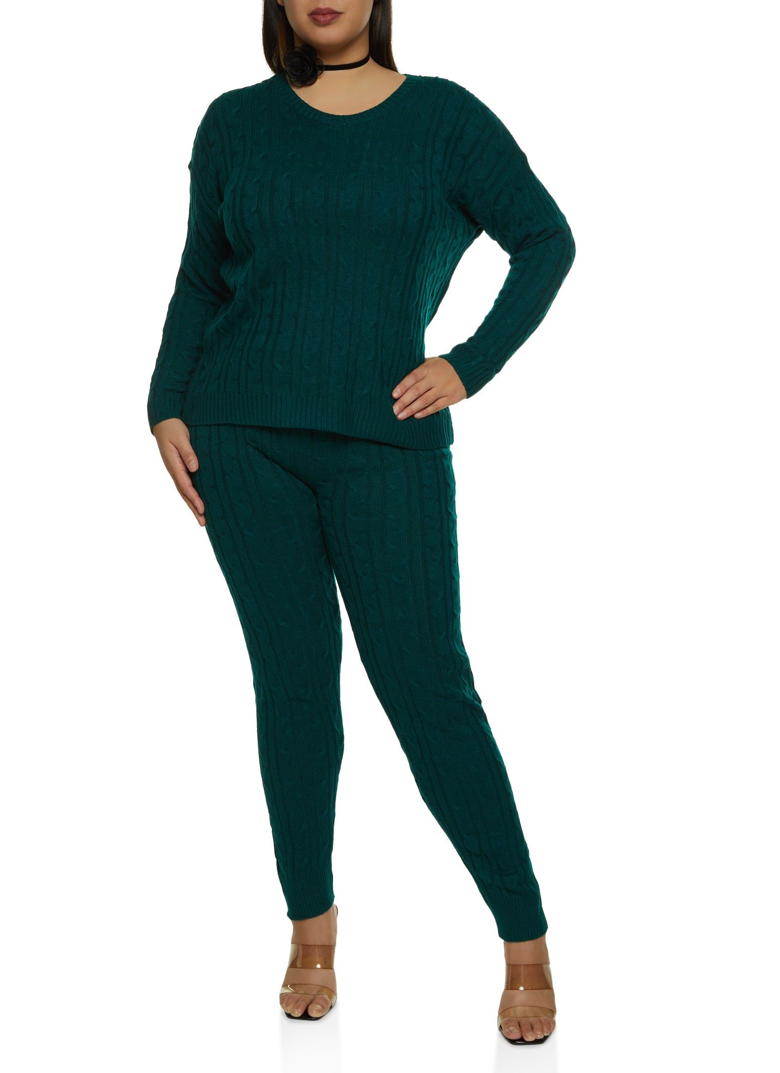 Plus Size Cable Knit Crew Neck Sweater sold by Rainbow product image thumbnail 2