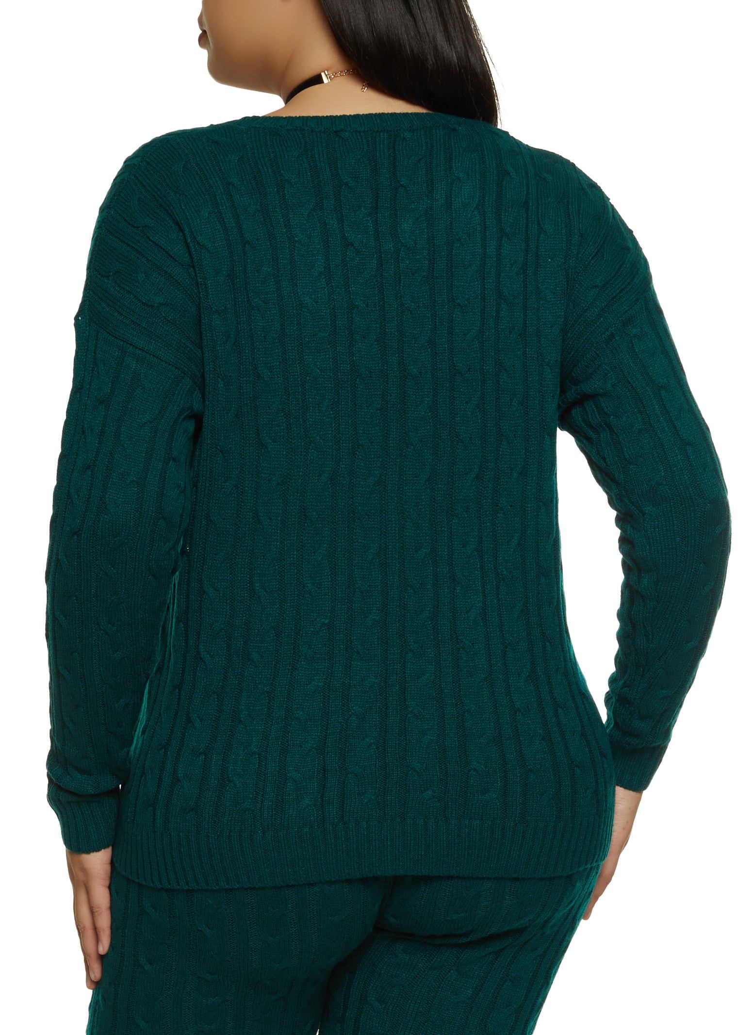 Plus Size Cable Knit Crew Neck Sweater sold by Rainbow product image thumbnail 3