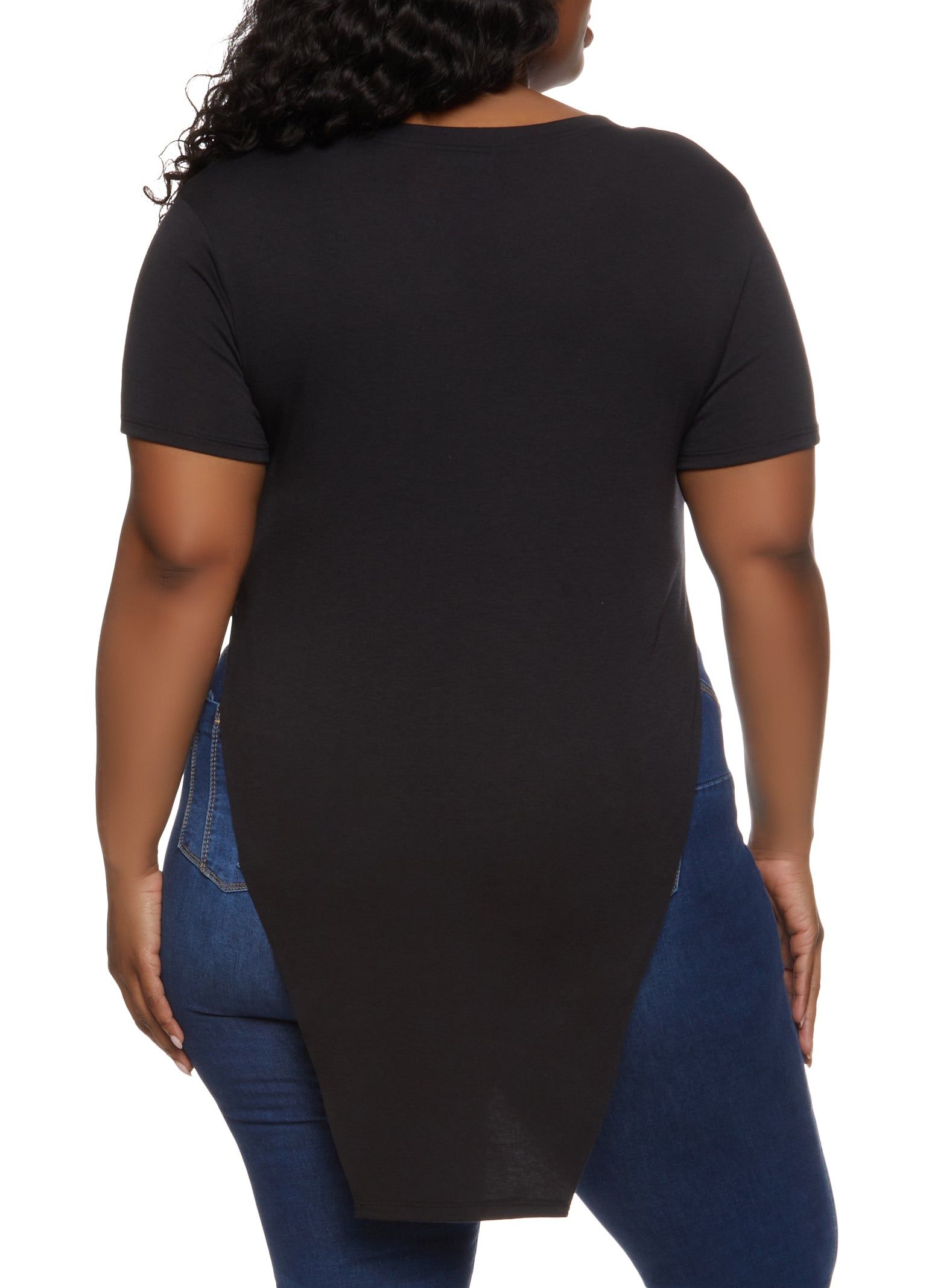 Plus Size Queen Vibes Hanky Hem Graphic Tee sold by Rainbow product image thumbnail 2