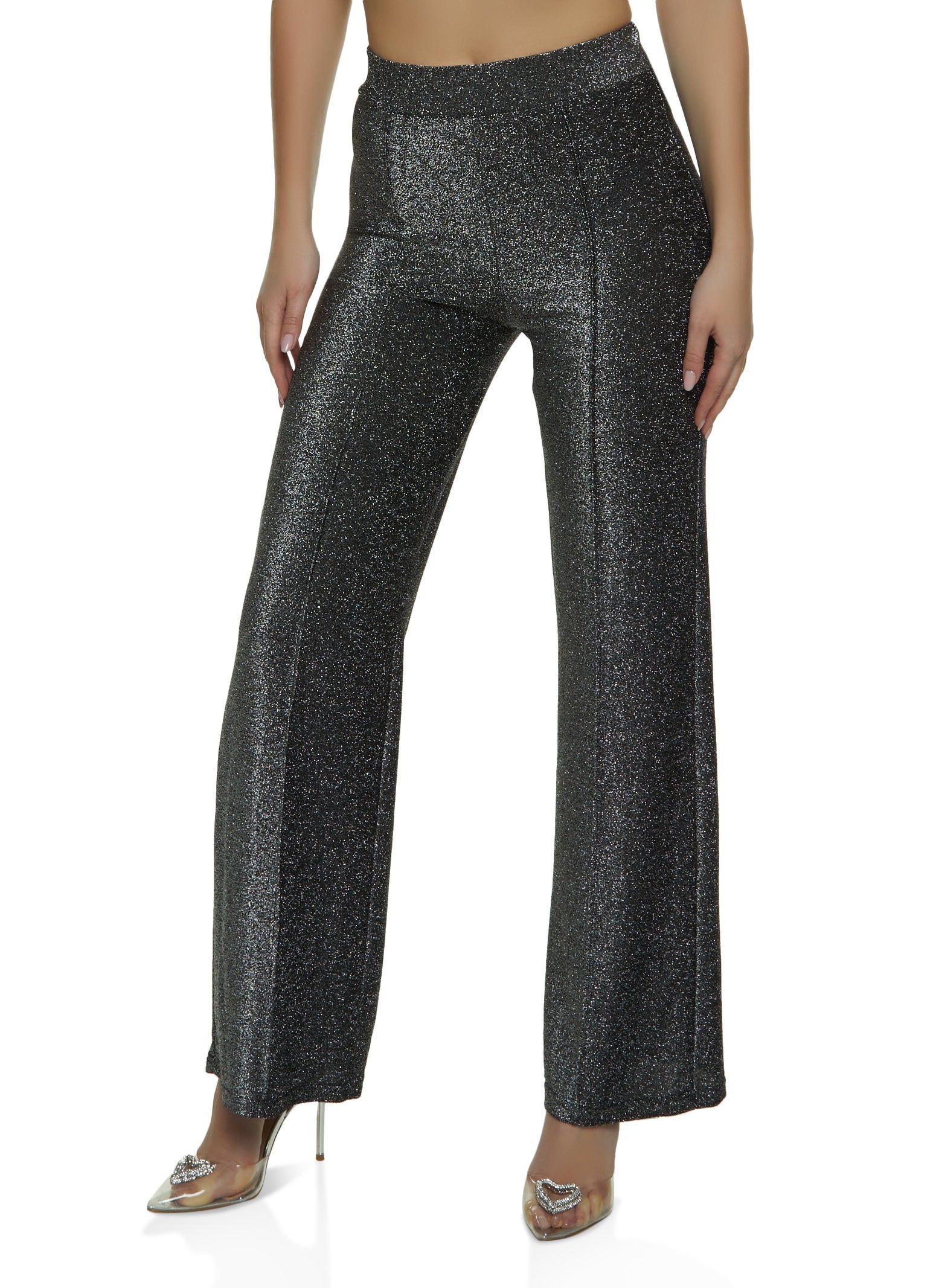 Lurex High Waist Wide Leg Pants sold by Rainbow