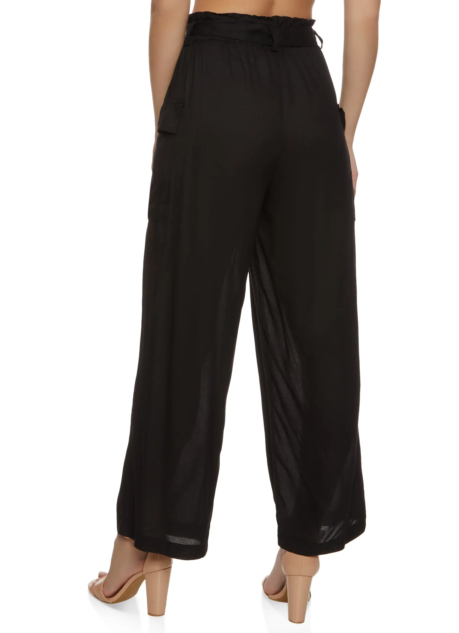 Paper Bag Waist Cargo Pocket Wide Leg Pants sold by Rainbow product image thumbnail 2