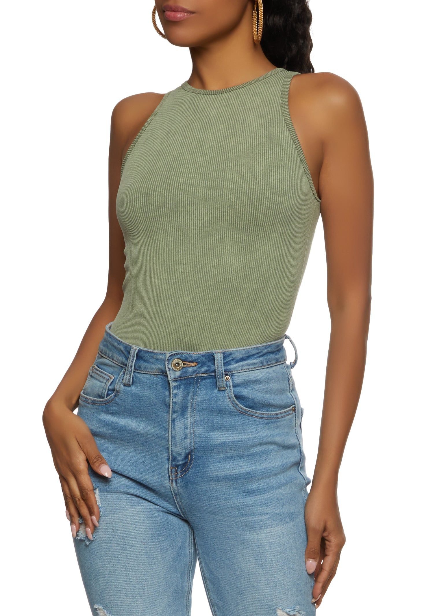 Seamless Ribbed High Neck Bodysuit sold by Rainbow product image thumbnail 2