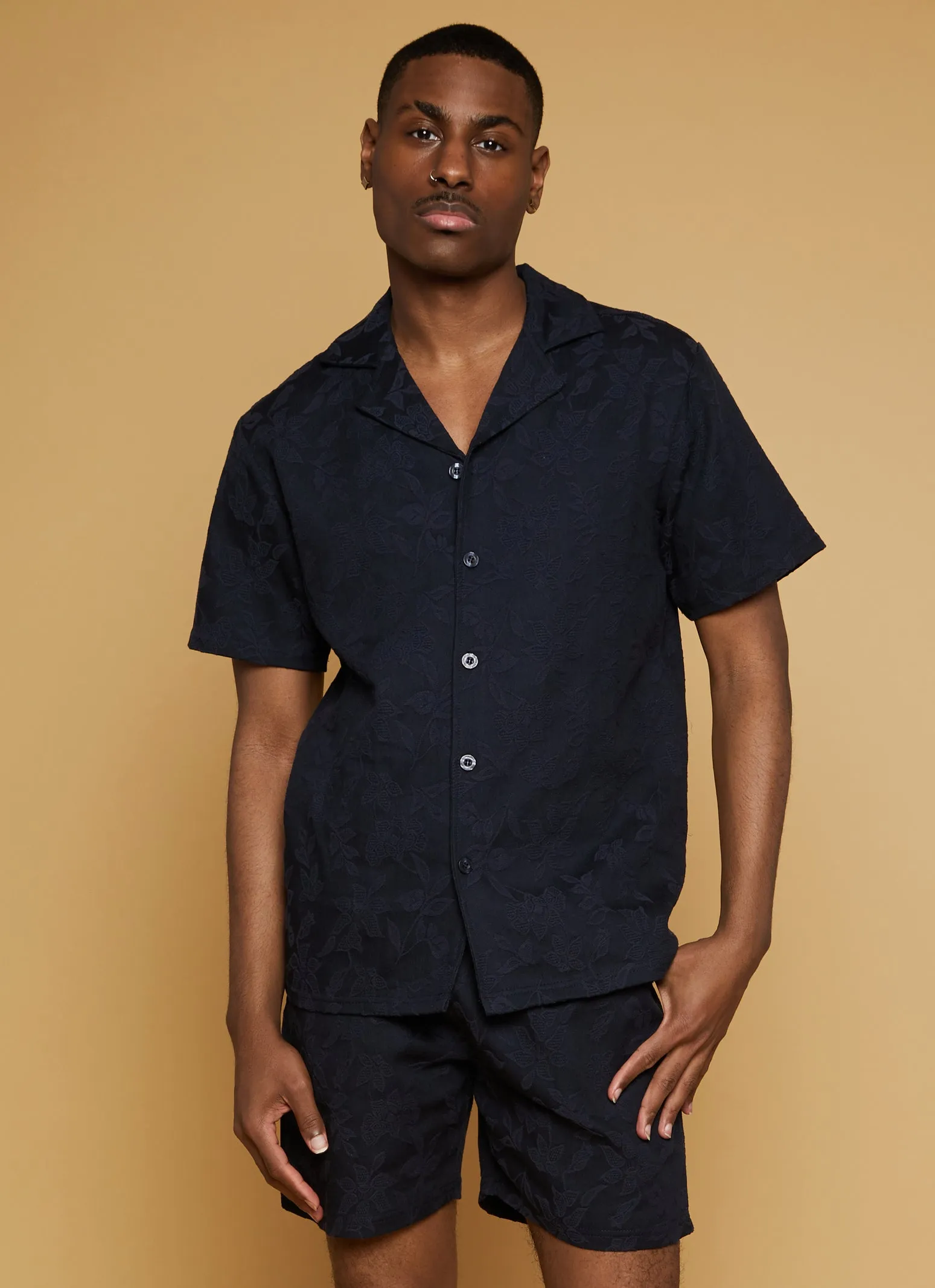 Mens Woven Floral Button Front Shirt sold by Rainbow