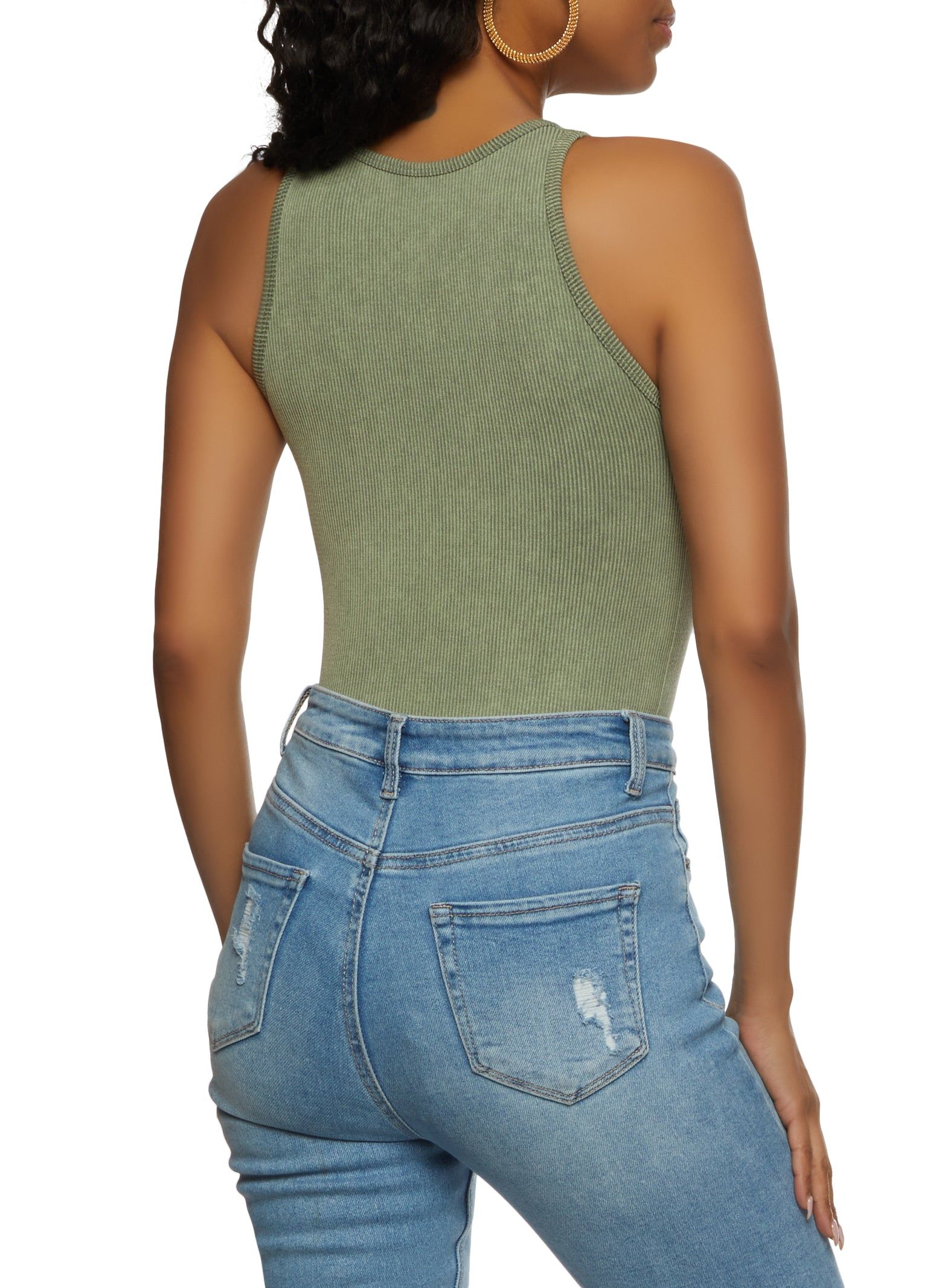 Seamless Ribbed High Neck Bodysuit sold by Rainbow product image thumbnail 3