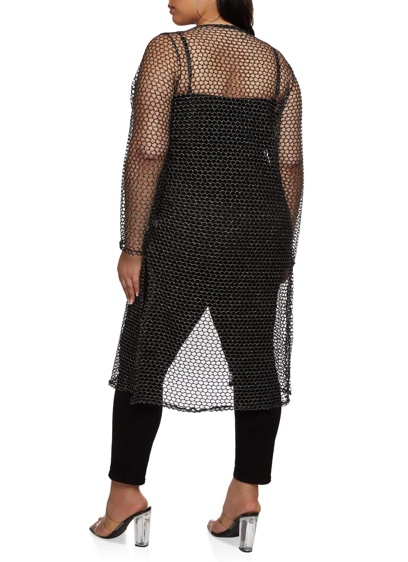 Plus Size Lurex Fishnet Duster sold by Rainbow product image thumbnail 2