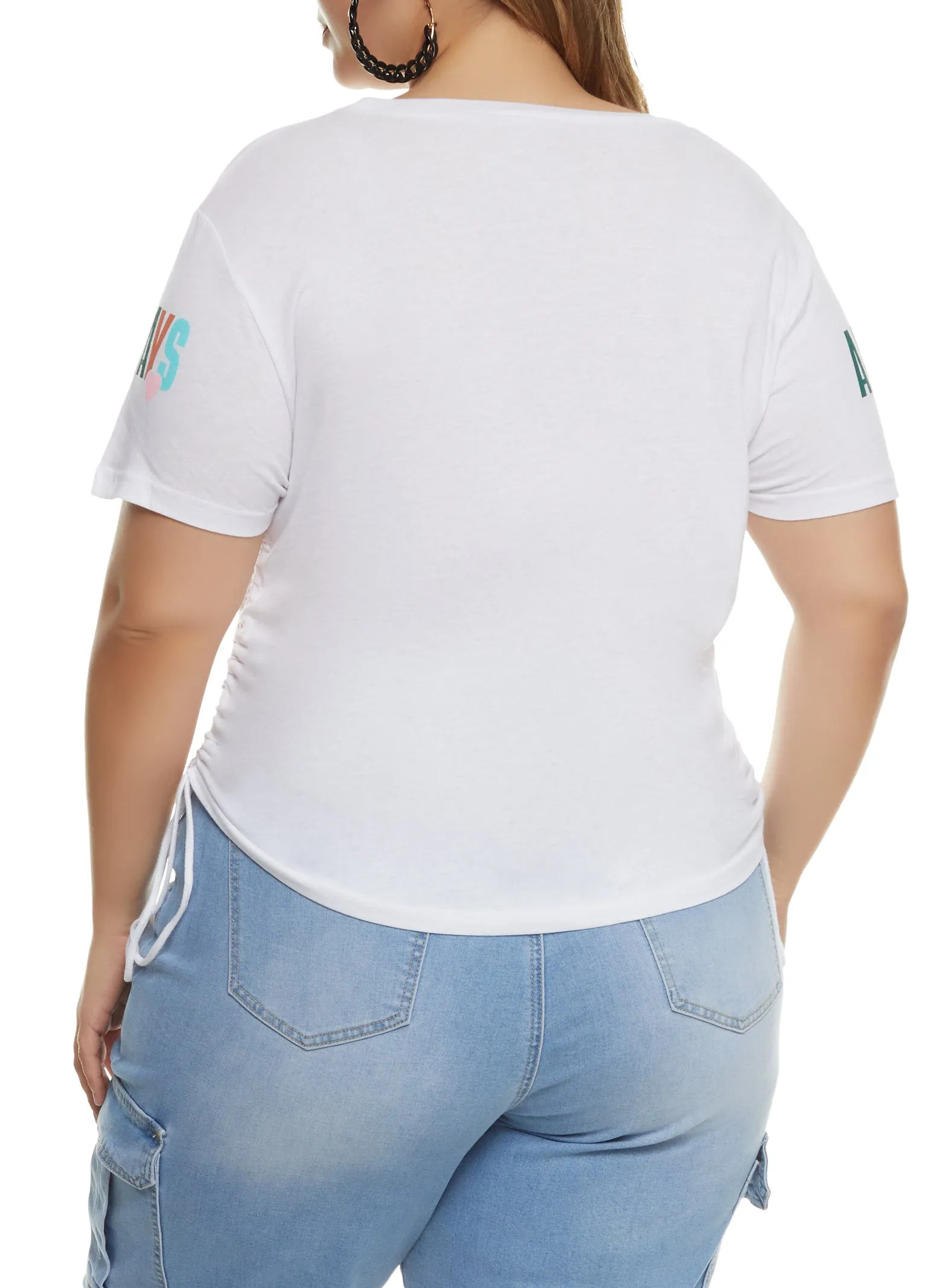 Plus Size You Are Enough Ruched Graphic Tee sold by Rainbow product image thumbnail 2