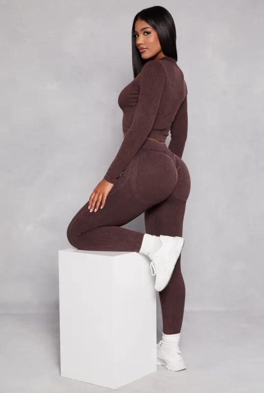 High Waist Ribbed Knit Leggings sold by Rainbow