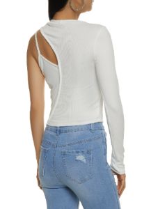 Asymmetrical Cut Out One Shoulder Top sold by Rainbow