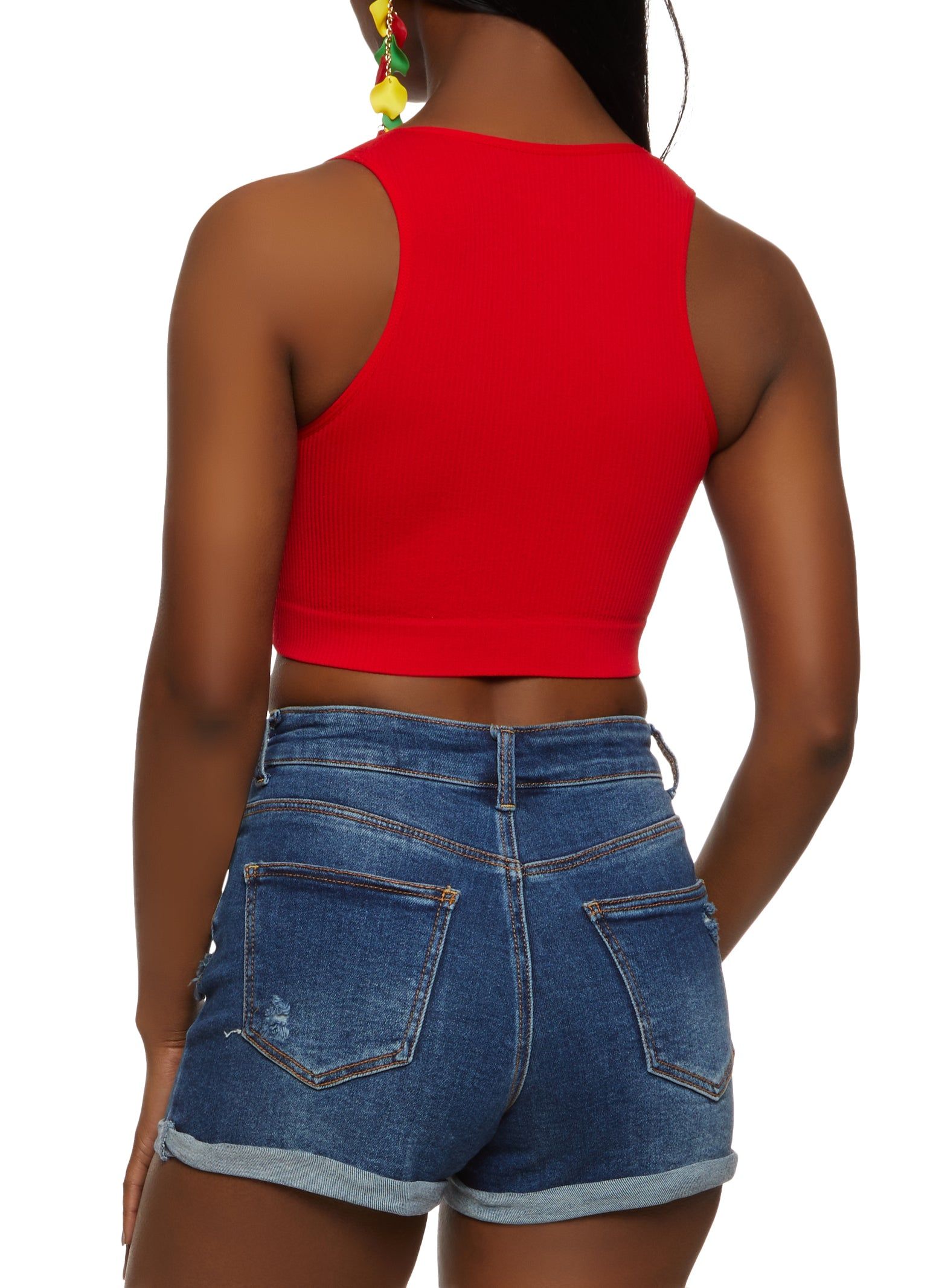 Rib Knit Seamless Crop Top sold by Rainbow product image thumbnail 2