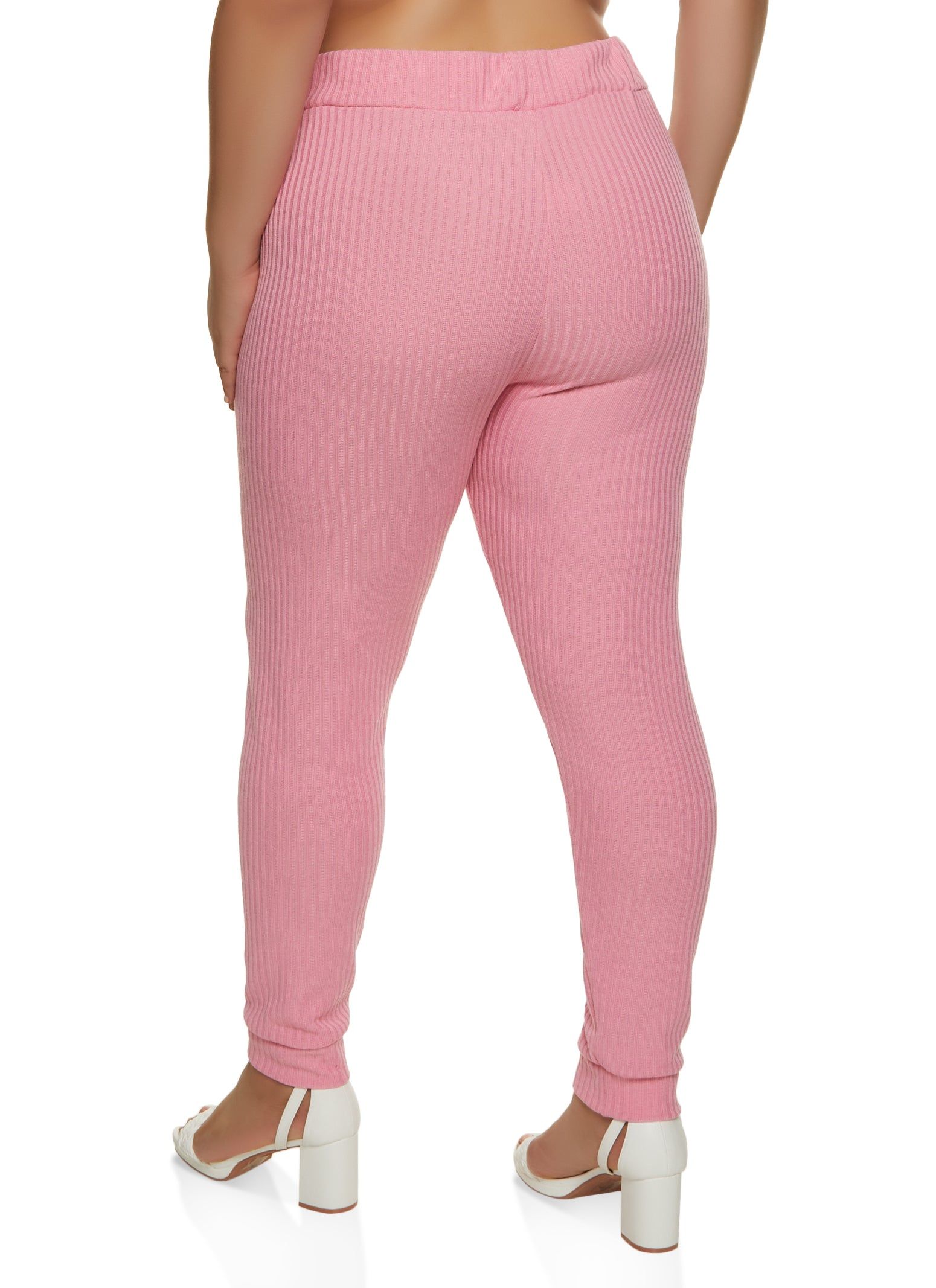 Plus Size Ribbed Knit High Waist Leggings sold by Rainbow product image thumbnail 2