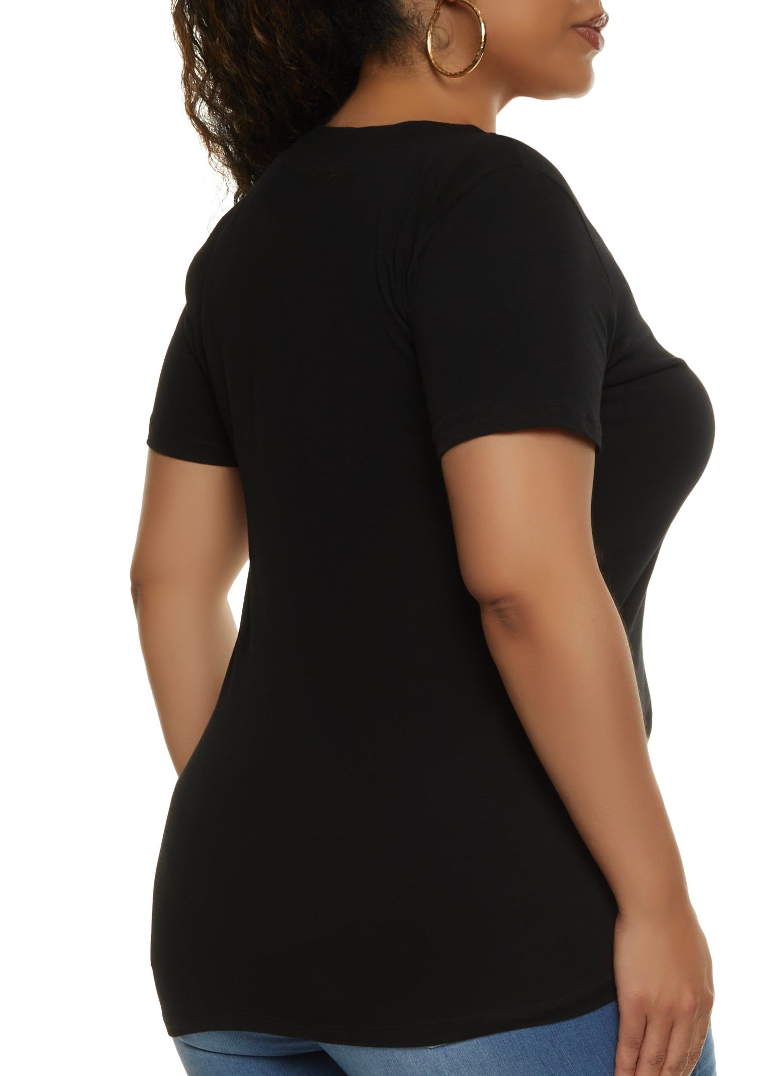Plus Size Basic V Neck Tee sold by Rainbow product image thumbnail 2