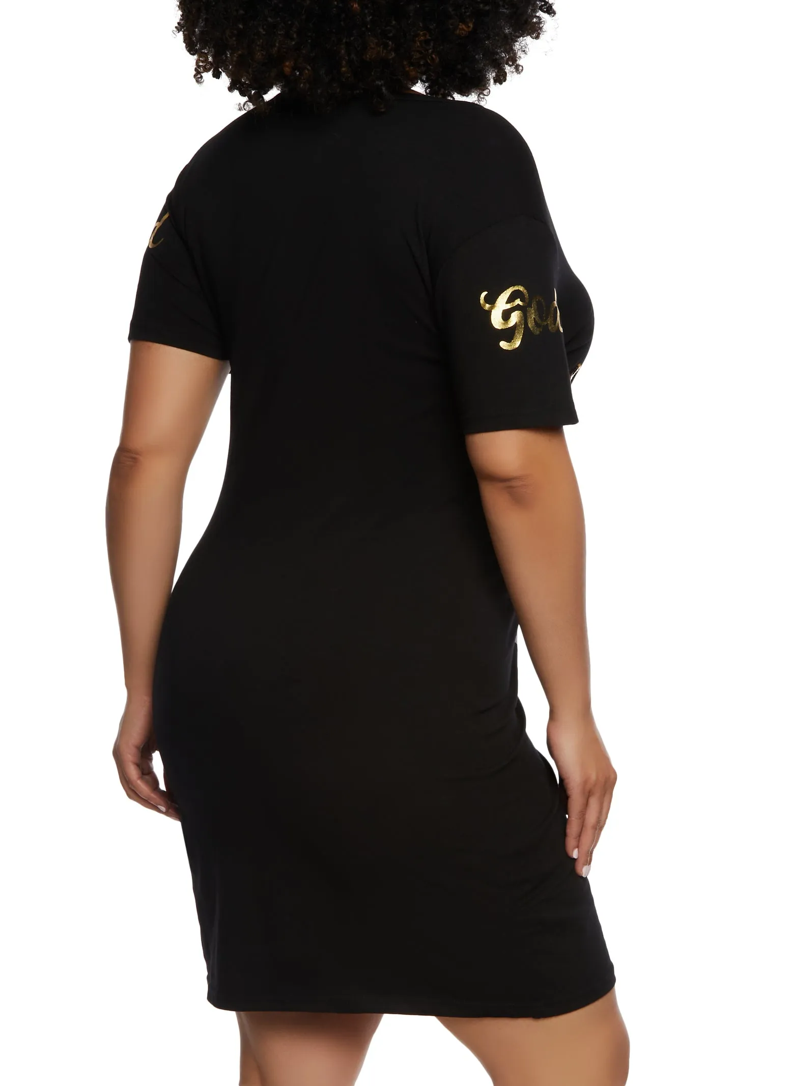 Plus Size With God All Things Sequin Graphic T Shirt Dress sold by Rainbow product image thumbnail 3