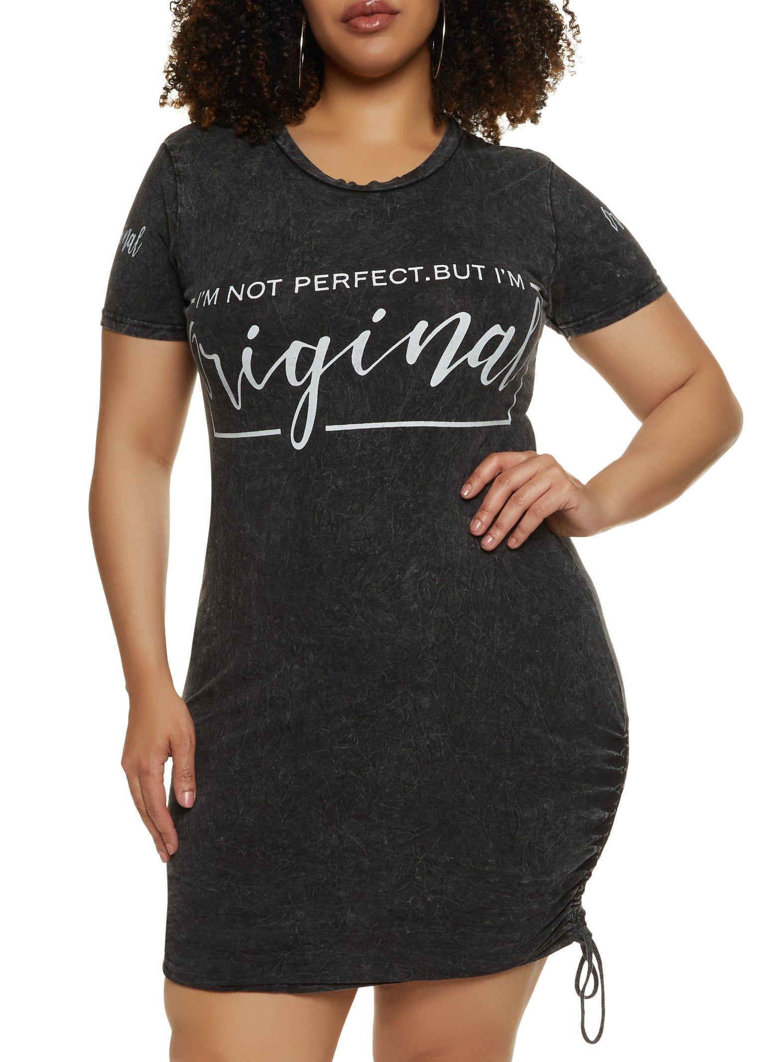 Plus Size Im Not Perfect T Shirt Dress sold by Rainbow