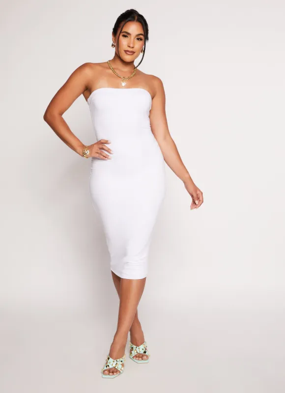 Solid Midi Tube Dress sold by Rainbow