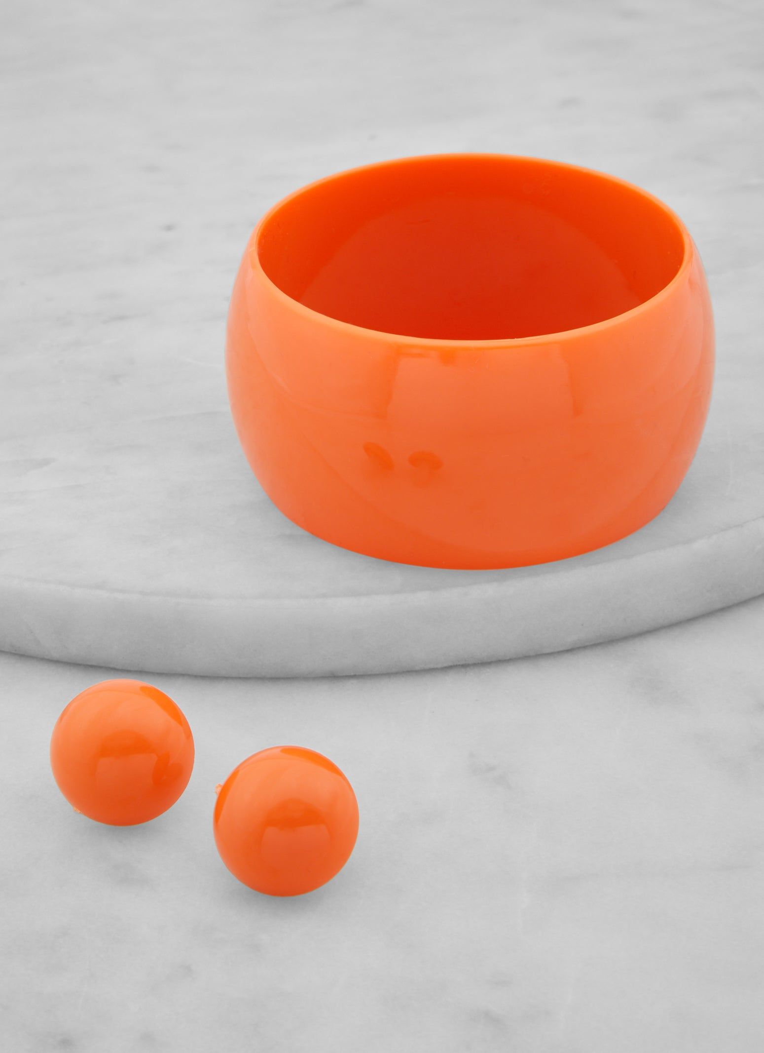 Thick Bangle Bracelet and Stud Earrings sold by Rainbow