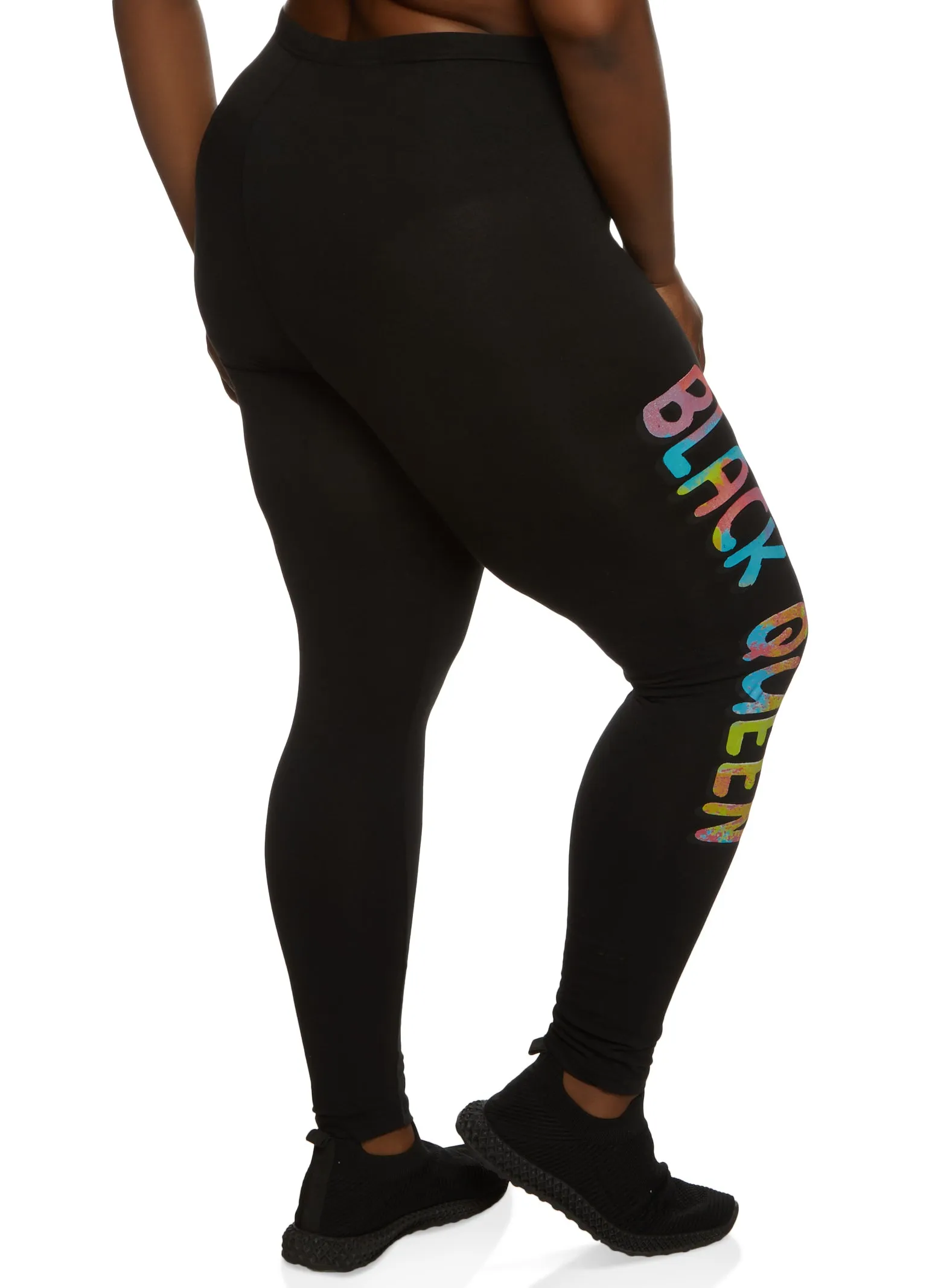 Plus Size Black Queen Graphic Leggings sold by Rainbow product image thumbnail 2