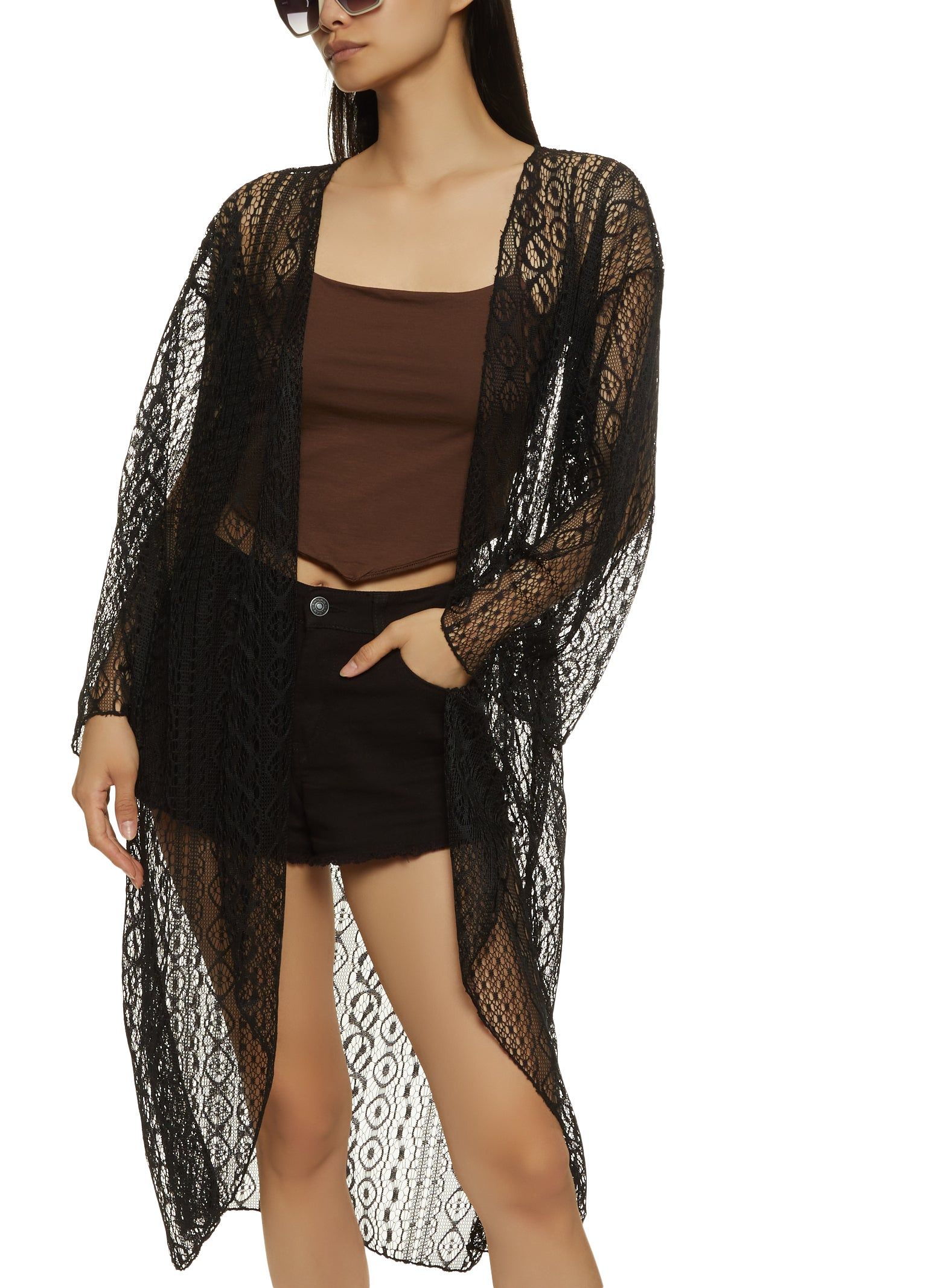 Solid Lace Kimono sold by Rainbow