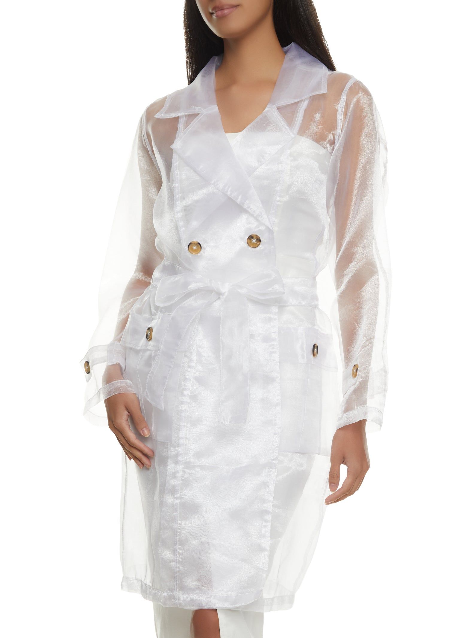 Sheer Organza Trench Coat sold by Rainbow