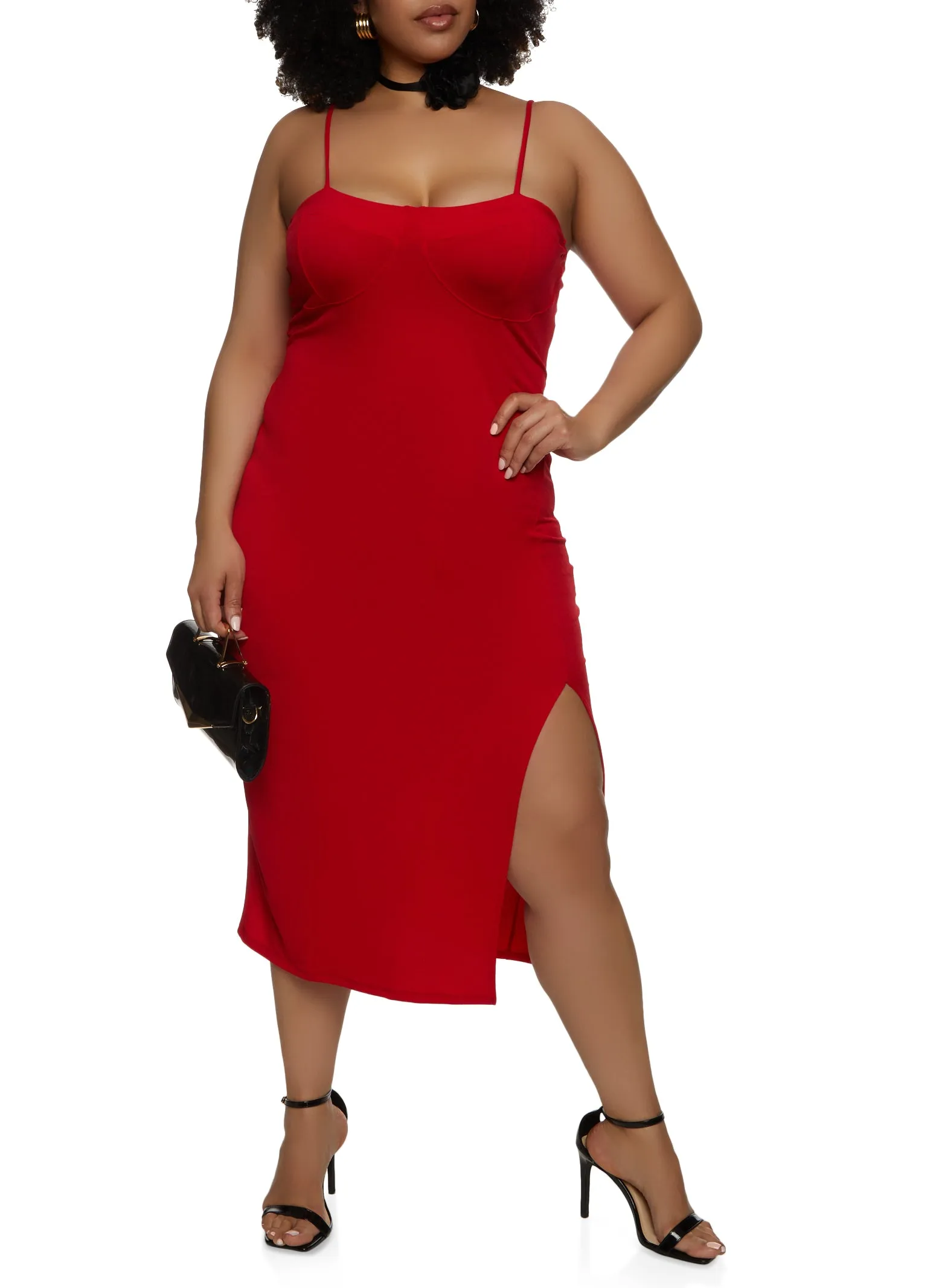 Plus Size Side Slit Bustier Cami Dress sold by Rainbow product image thumbnail 2