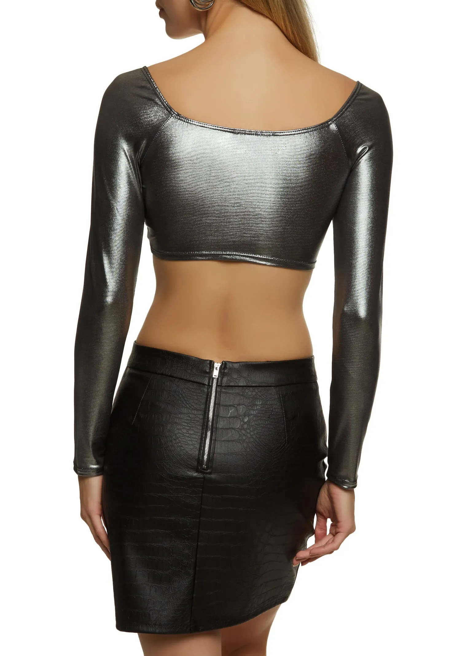Foiled Scoop Neck Crop Top sold by Rainbow product image thumbnail 2