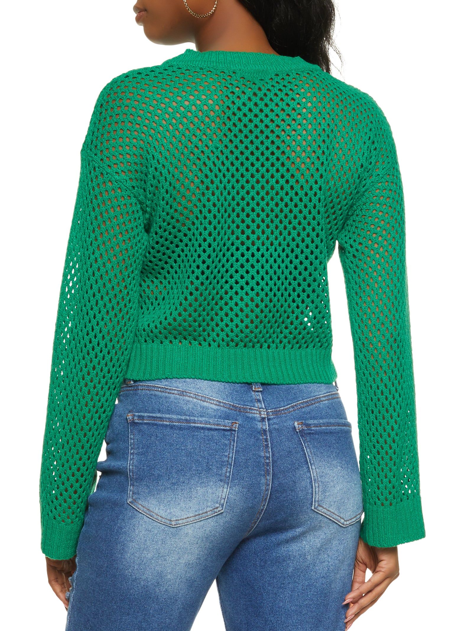 Pointelle Knit Cropped Sweater sold by Rainbow product image thumbnail 2