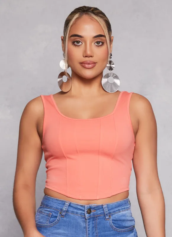 Scoop Neck Corset Tank Top sold by Rainbow