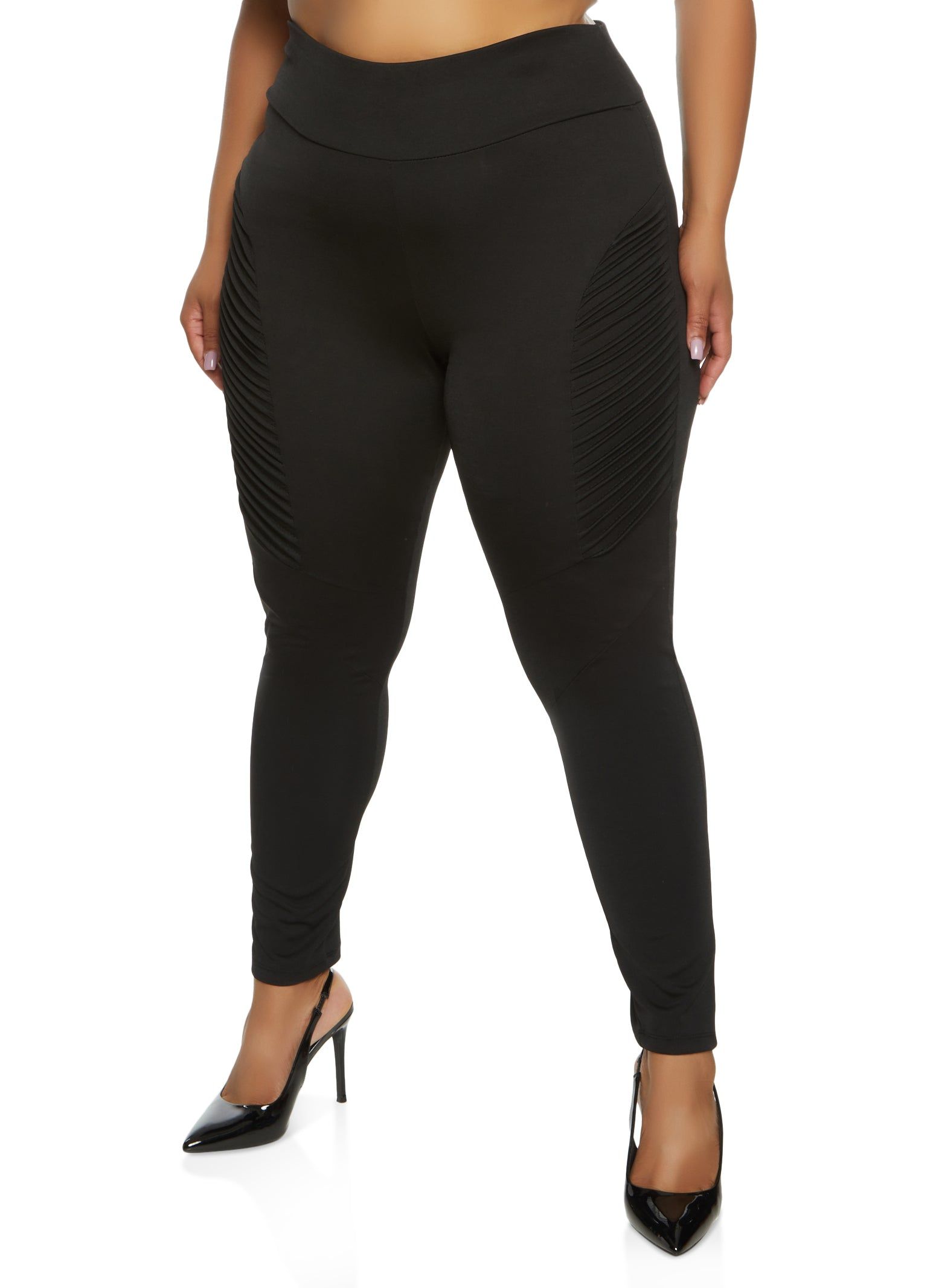 Plus Size Pleated Detail High Waist Pants sold by Rainbow
