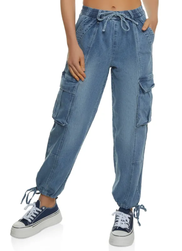 Almost Famous Drawstring Cargo Pocket Joggers sold by Rainbow