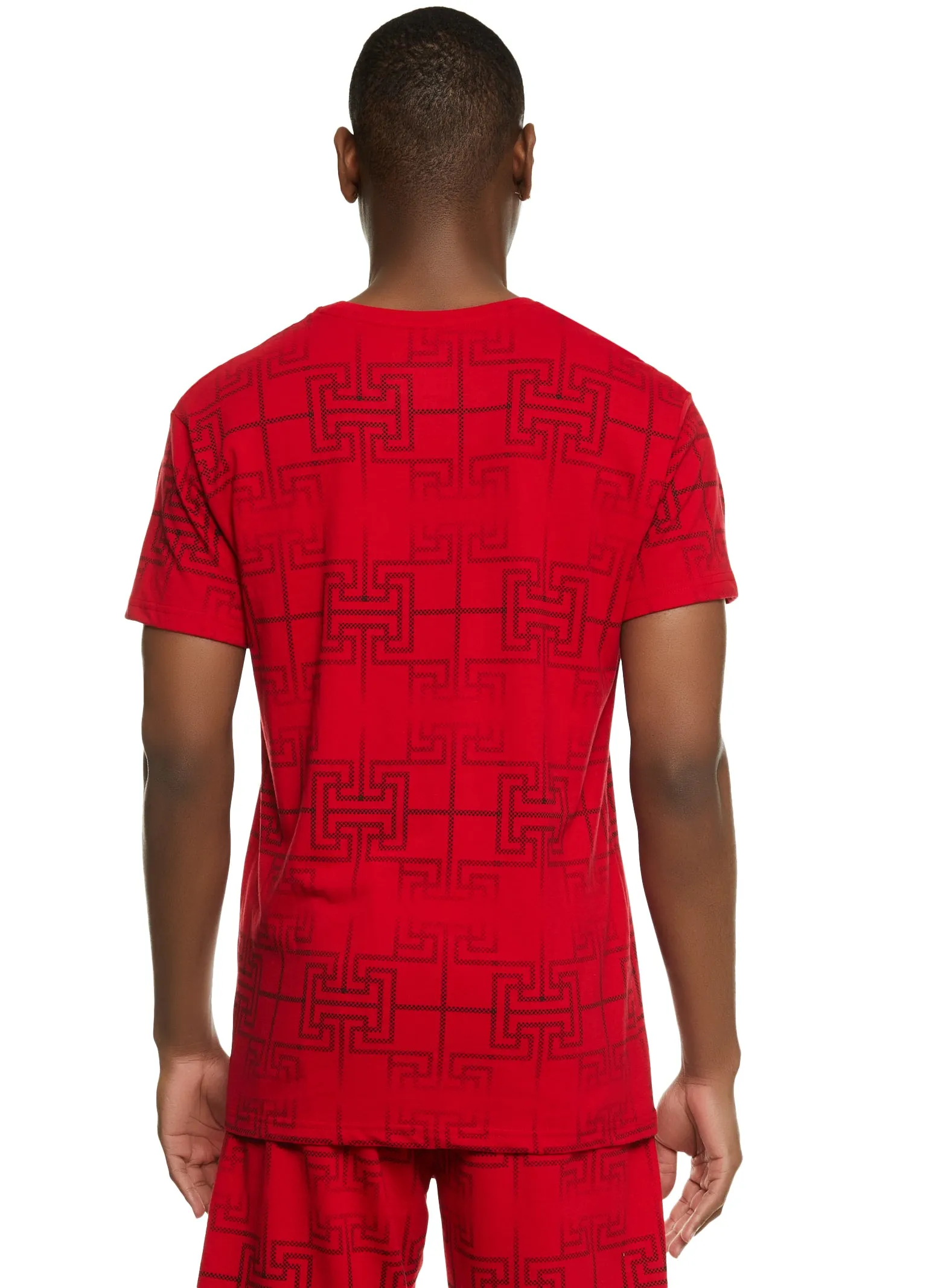 Mens Geo Print Crew Neck Graphic Tee sold by Rainbow product image thumbnail 3