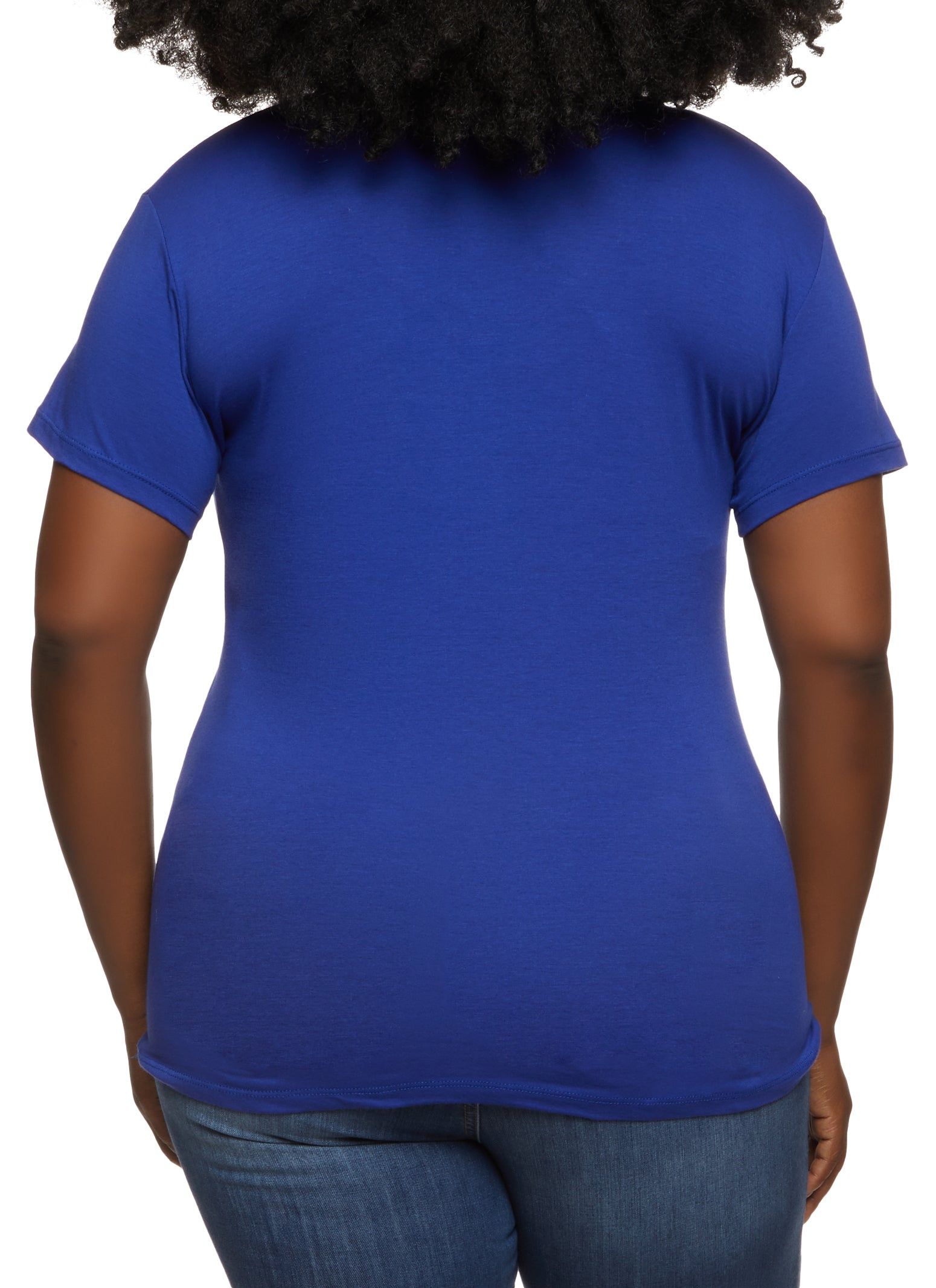 Plus Size Basic V Neck Short Sleeve T Shirt sold by Rainbow product image thumbnail 2