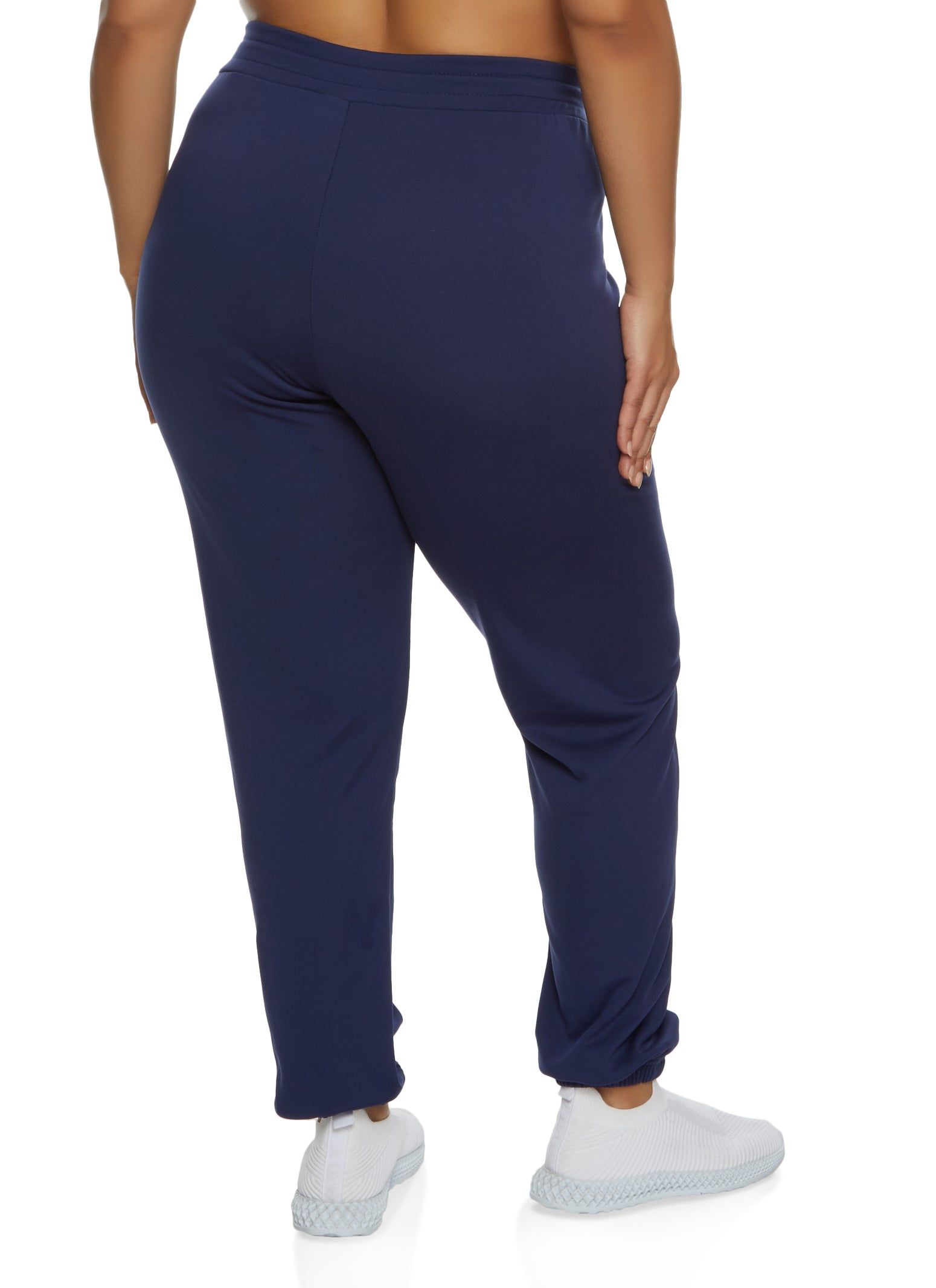 Plus Size Fleece Contrast Piping Drawstring Joggers sold by Rainbow product image thumbnail 2