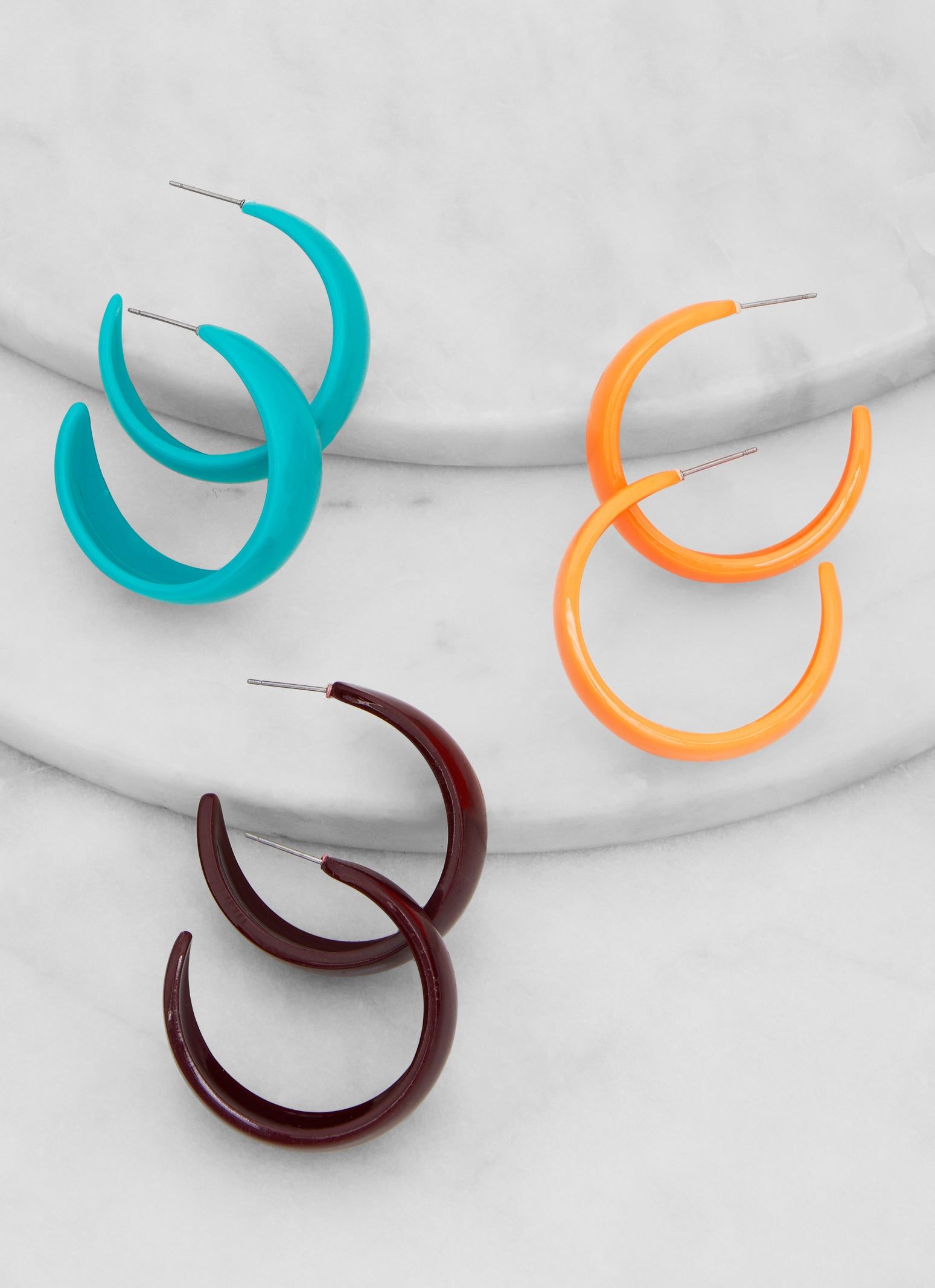 Chunky Hoop Earrings Trio sold by Rainbow