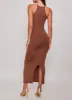 Daisy High Neck Slit Back Maxi Dress sold by Rainbow