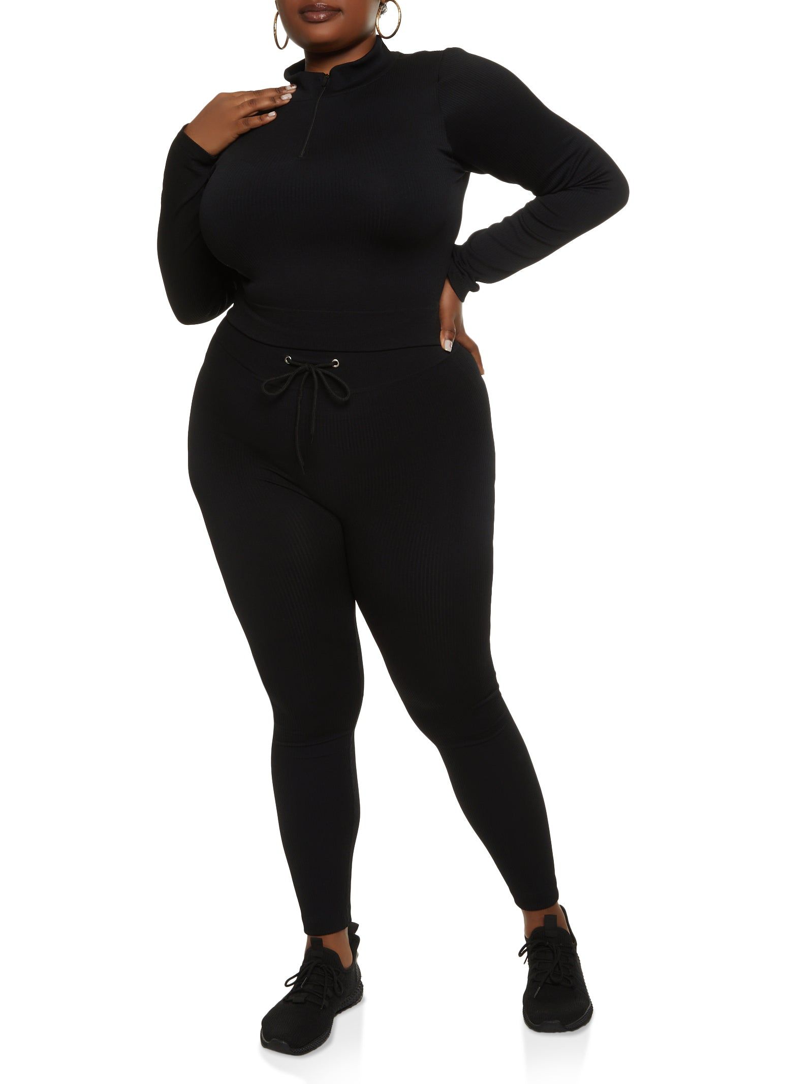 Plus Size Seamless Half Zip Long Sleeve Top sold by Rainbow product image thumbnail 2
