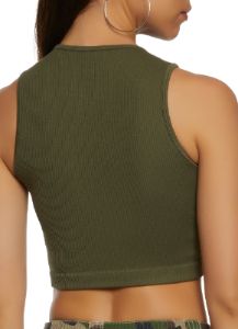 Seamless Ribbed Knit Cropped Tank Top sold by Rainbow
